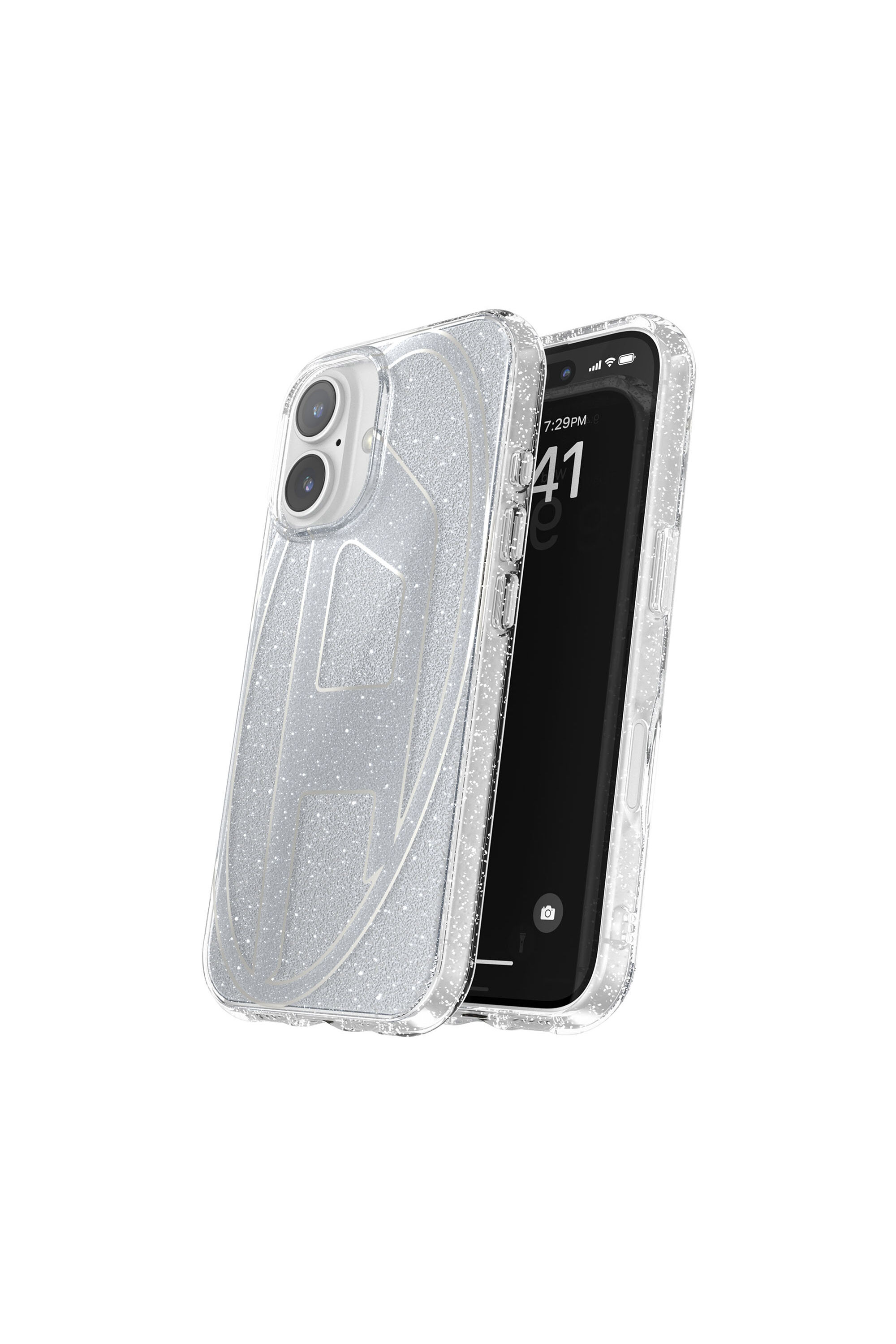 Diesel - 60151 AOP CASE, Coque pailletée pour iP 16 Mixte in Gris argenté - 2