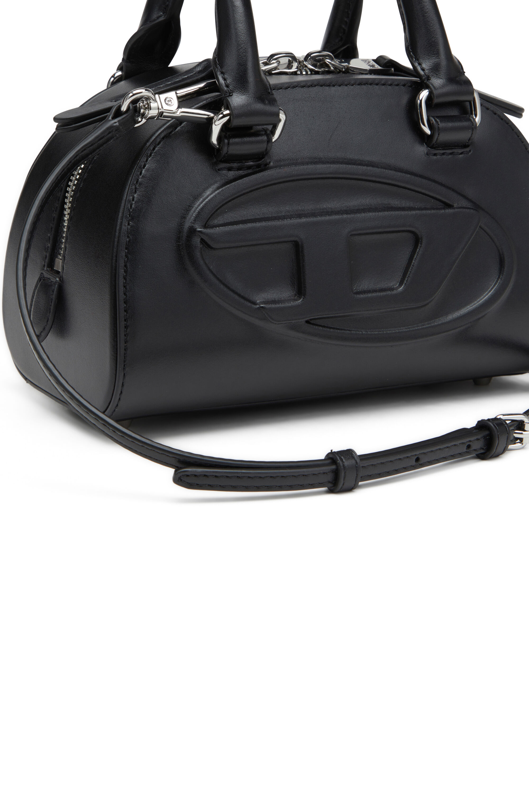 Diesel - 1DR DOME CROSSBODY, Female's Leather mini bowling bag in Black - 5