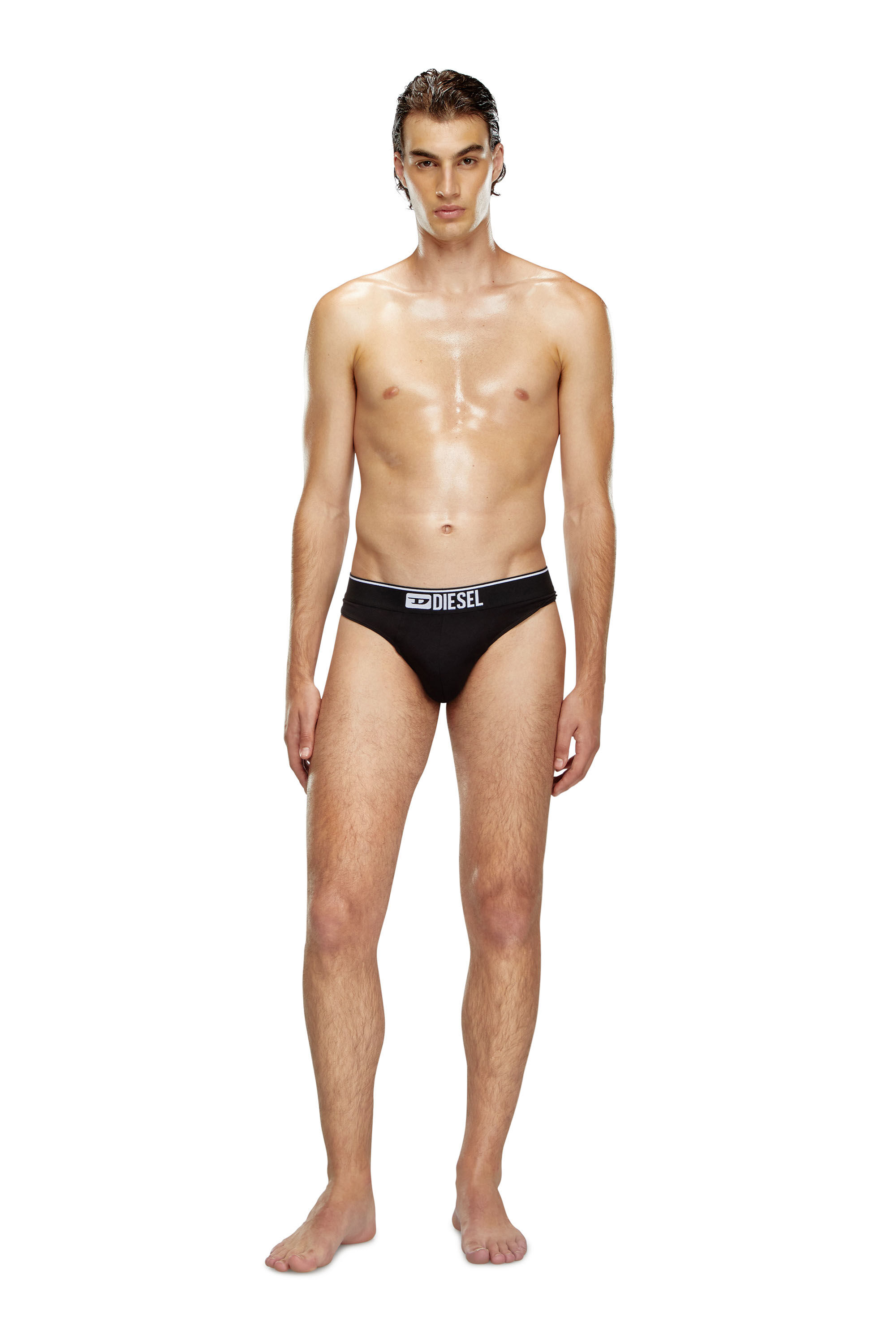 Diesel - UMBR-STRINGTHREEPACK, Lot de trois strings avec logo à la taille Homme in Noir - 1