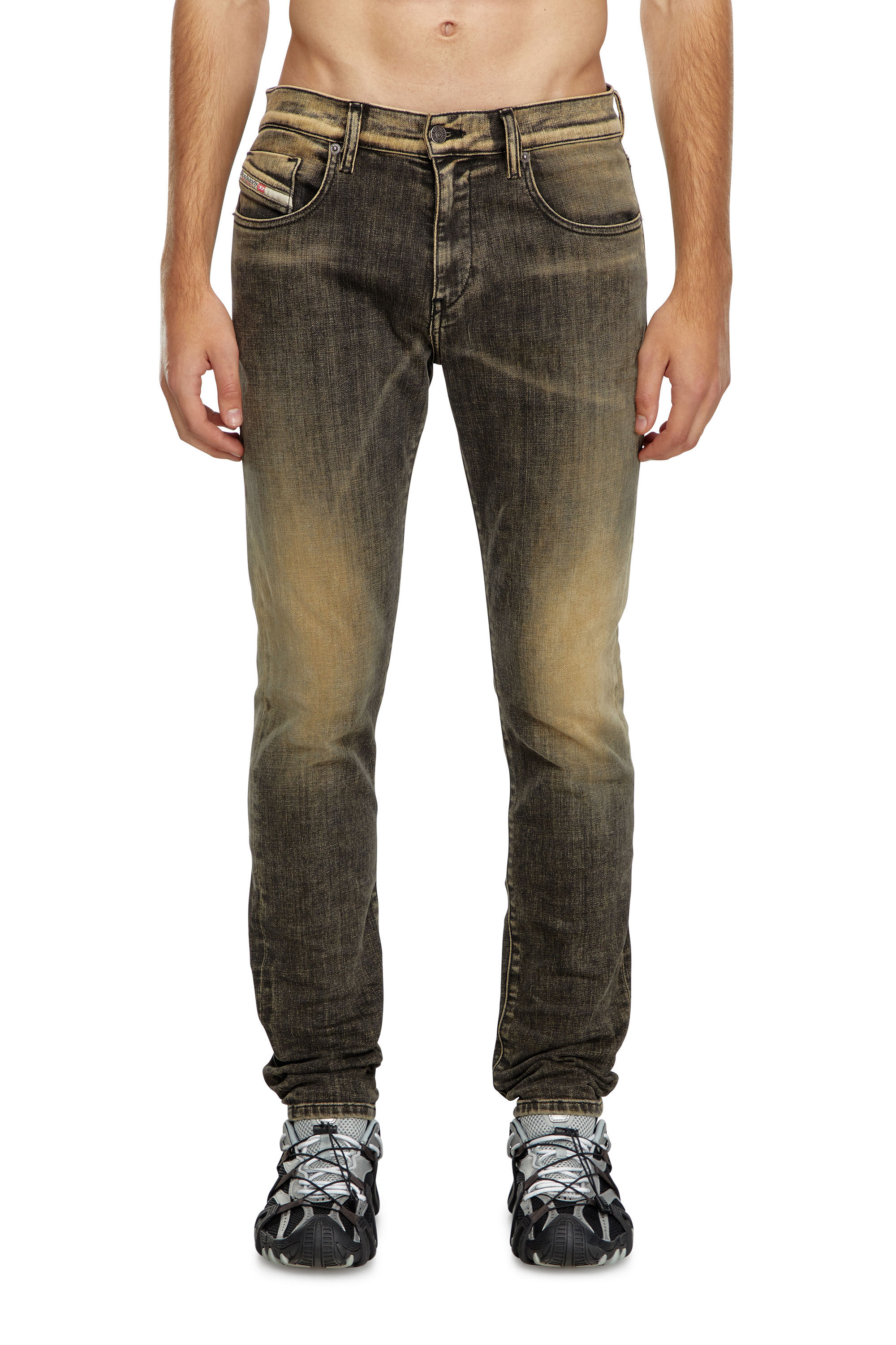 Diesel - Homme Slim Jeans 2019 D-Strukt 09J48, Noir/Beige - Image 3