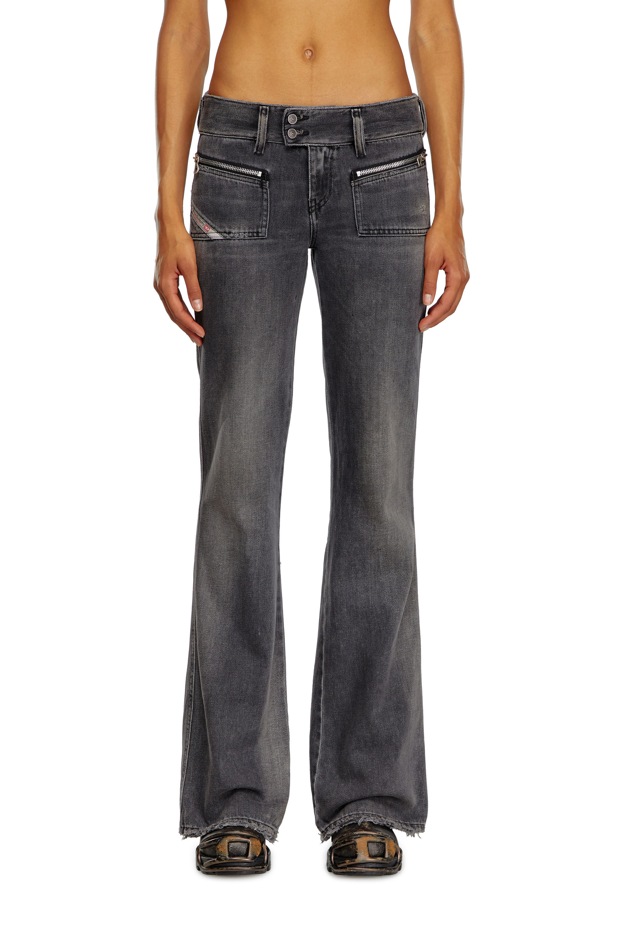Diesel - Bootcut Jeans D-Hush 09K14 Femme, Noir/Gris foncé - Image 3