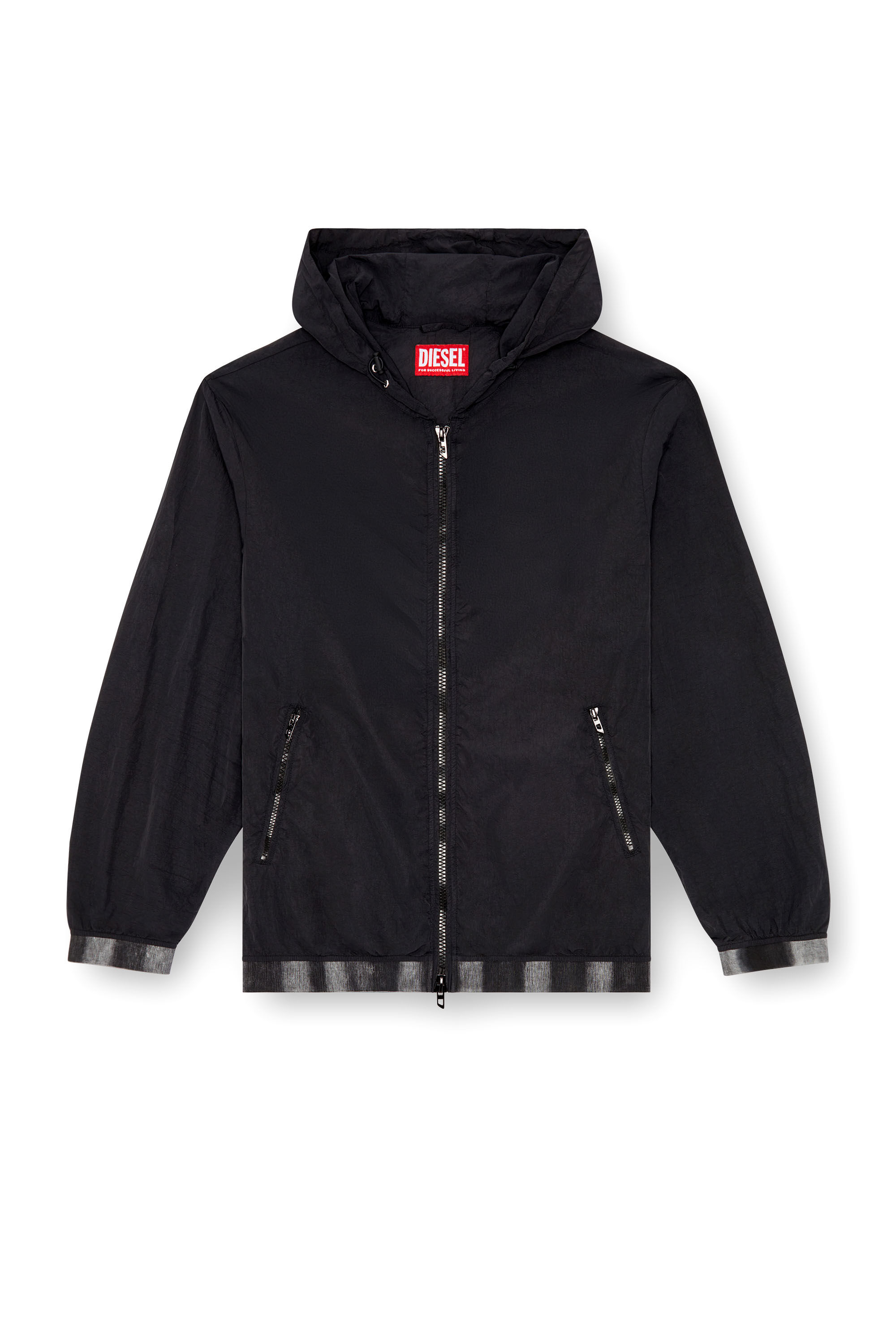 Diesel - J-POST, Male's Windbreaker in recycled shell in Black - 2