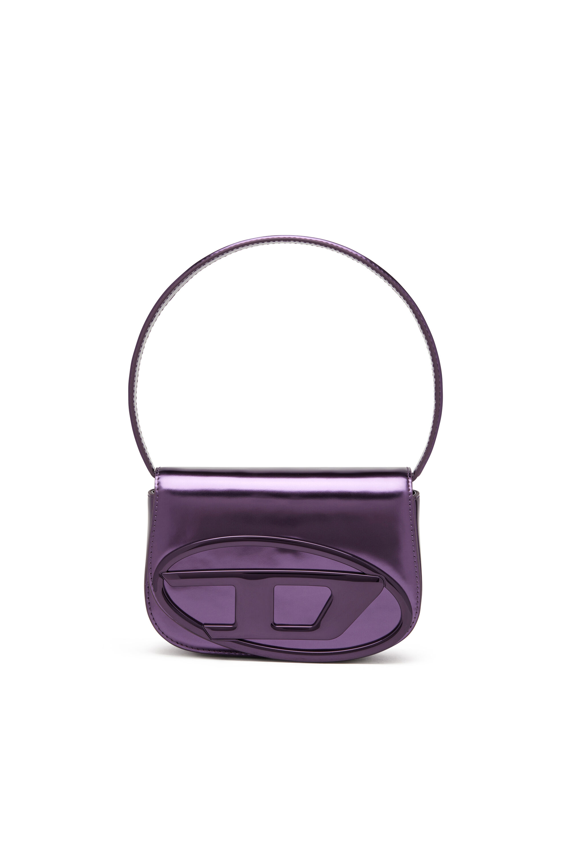 Diesel - 1DR, Female's 1DR-Iconic shoulder bag in mirrored leather in Dark Violet - 1