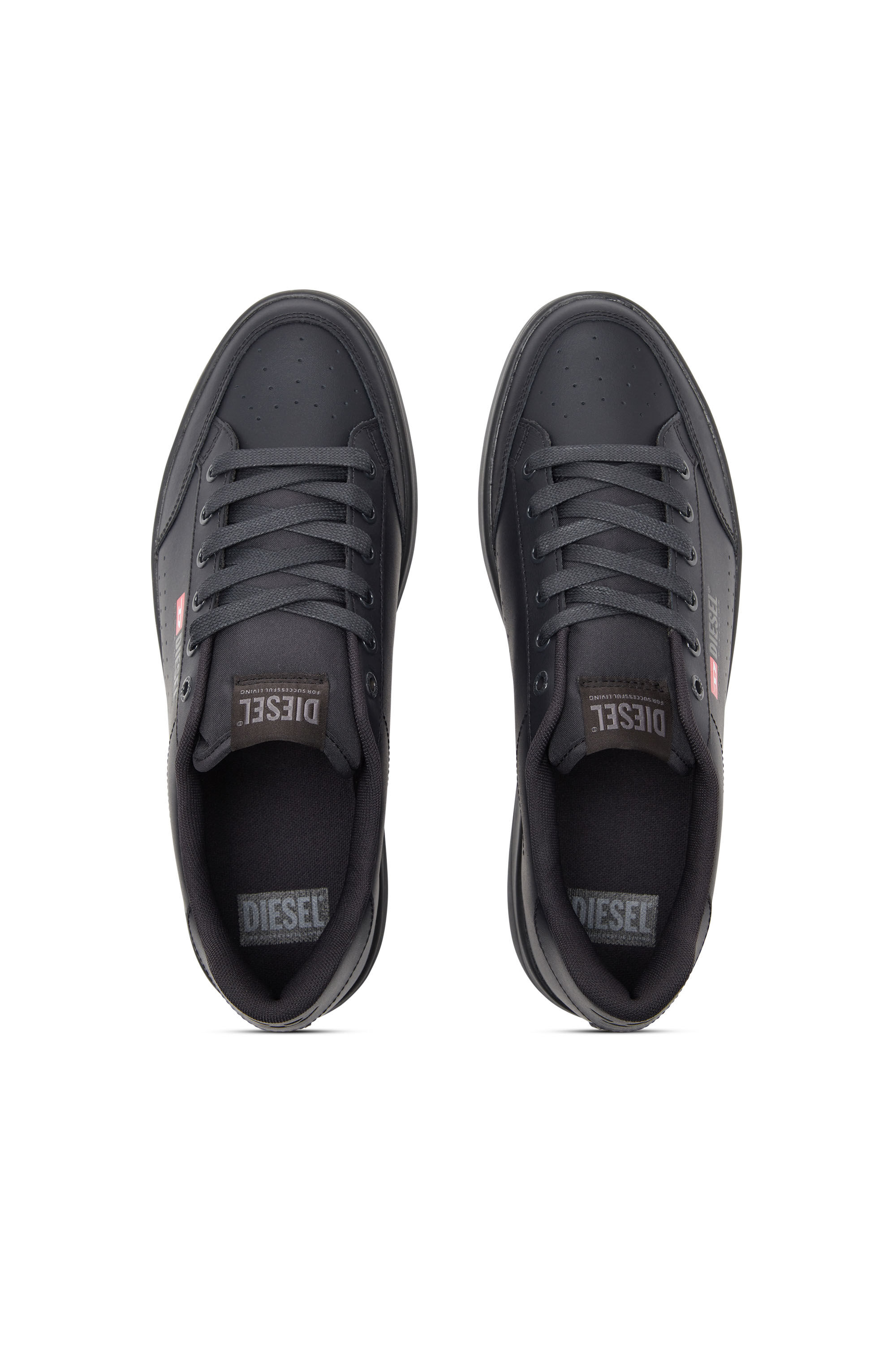 Diesel - S-ATHENE VTG, Male's S-Athene-Low-top sneakers in leather and nylon in Black - 4