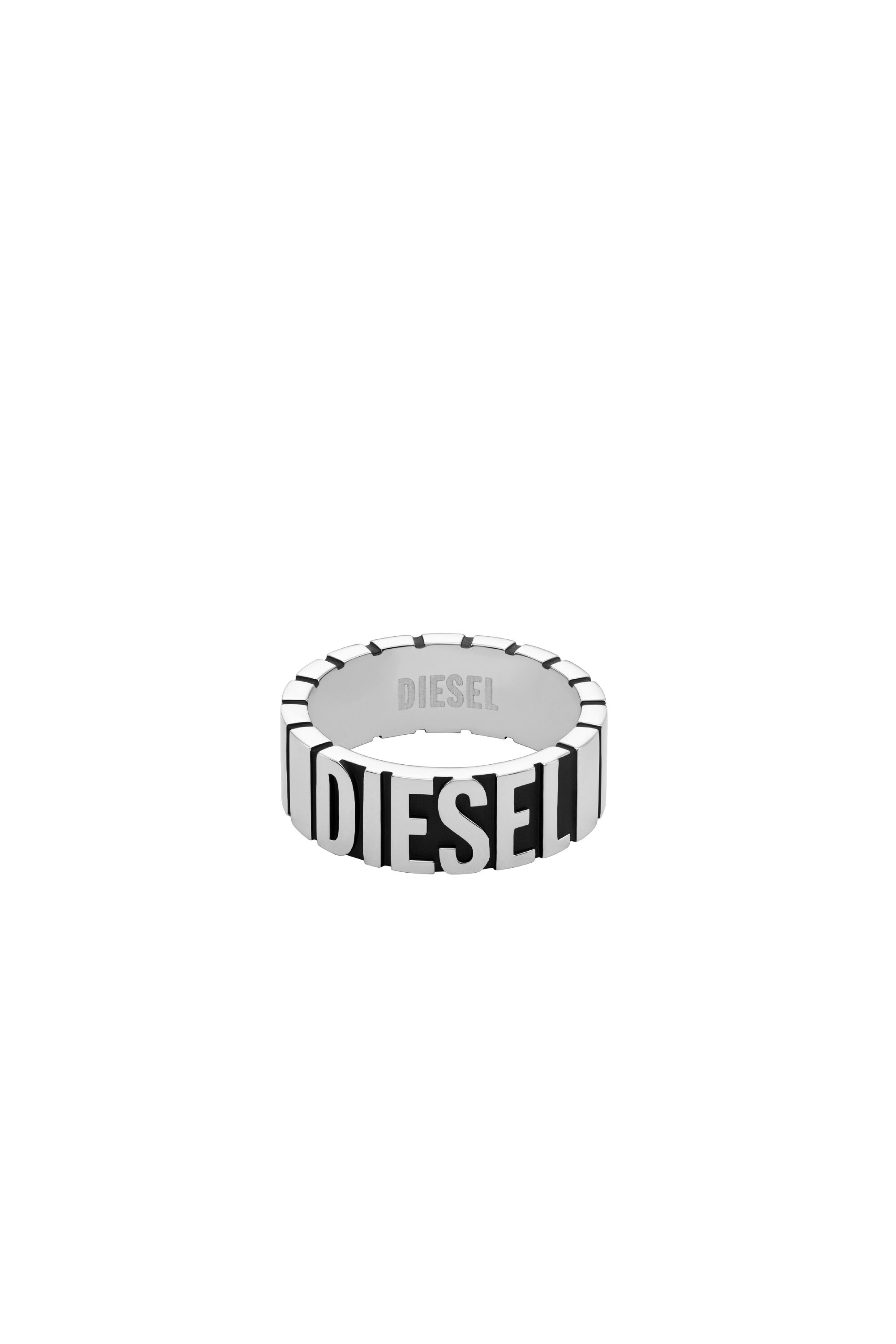 Diesel - DX1387, Male's Black stainless steel band ring in Grey - 2