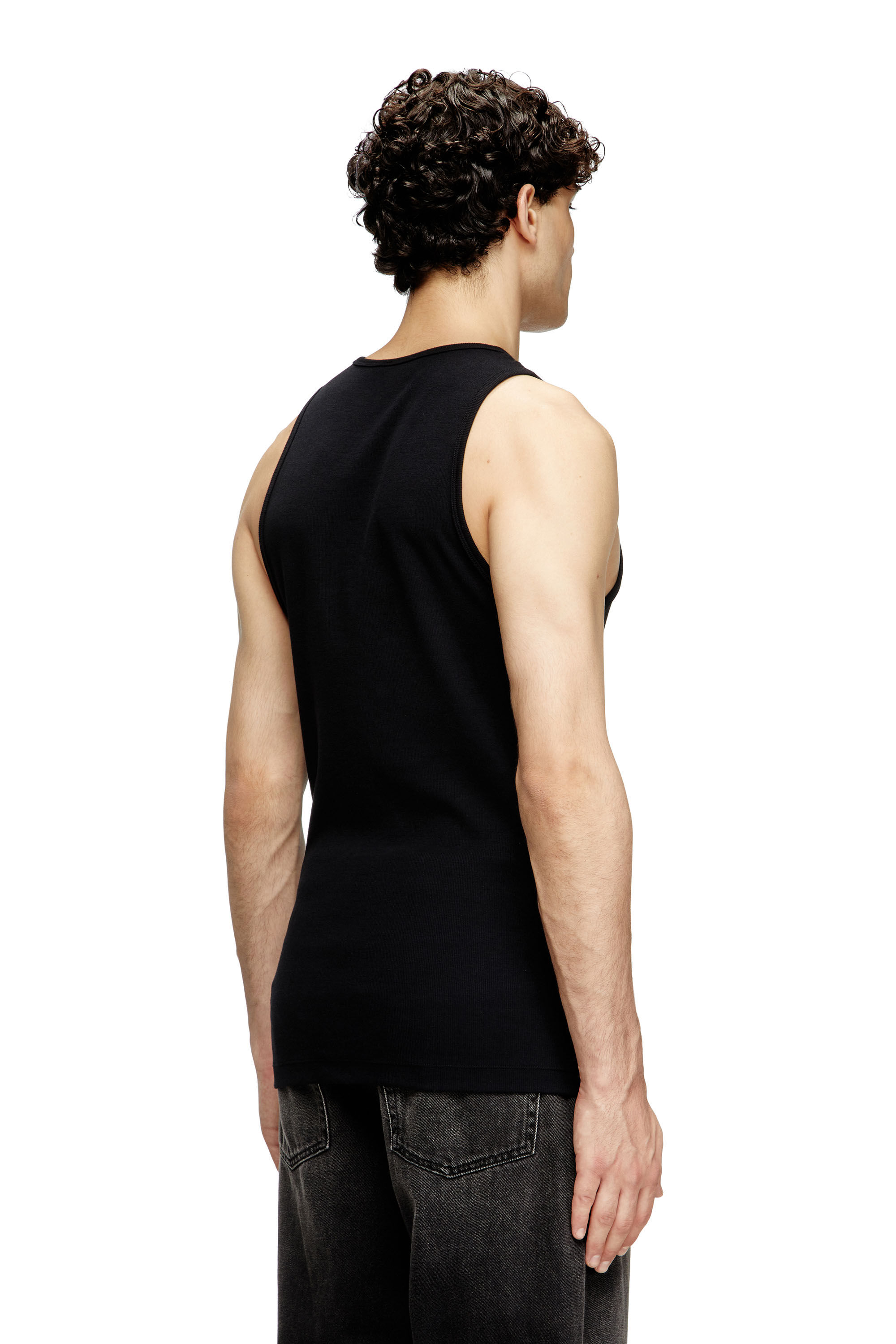 Diesel - T-LIFTY-D, Male's Tank top with mini D logo patch in Black - 4