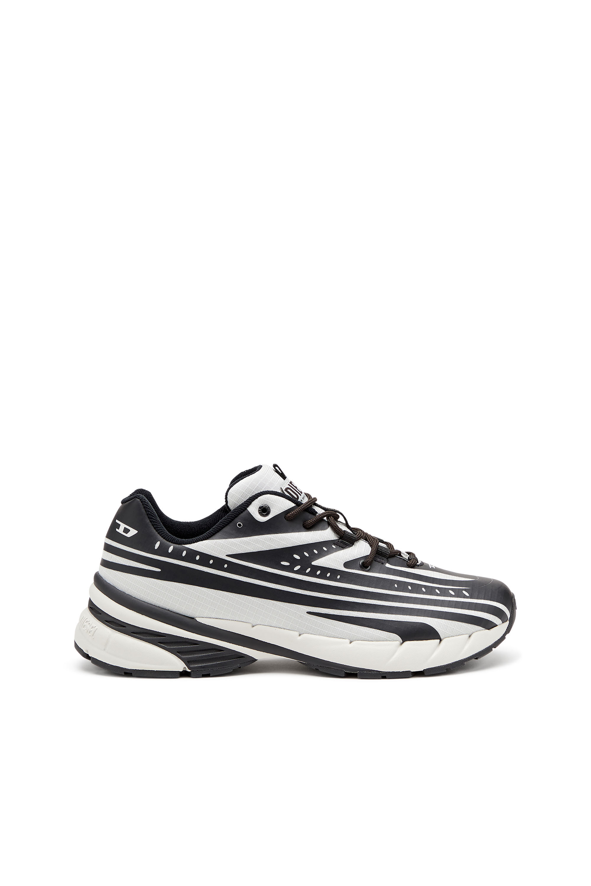 Diesel - D-AIRSPEED LOW, Male's D-Airspeed Low-Striped sneakers in coated ripstop in Black/Grey - 1