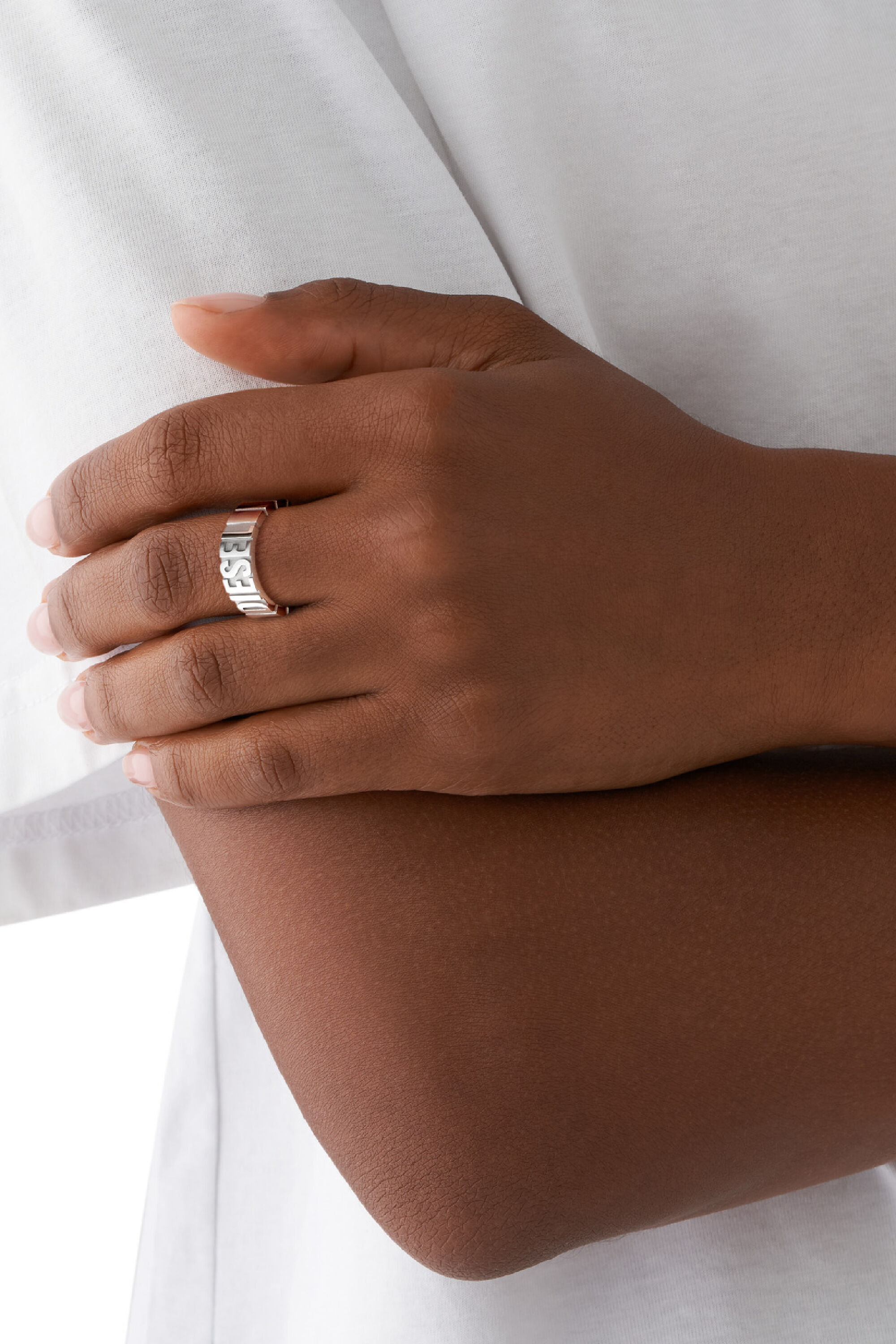 Diesel - DX1390, Male's Stainless steel band ring in Silver - 3