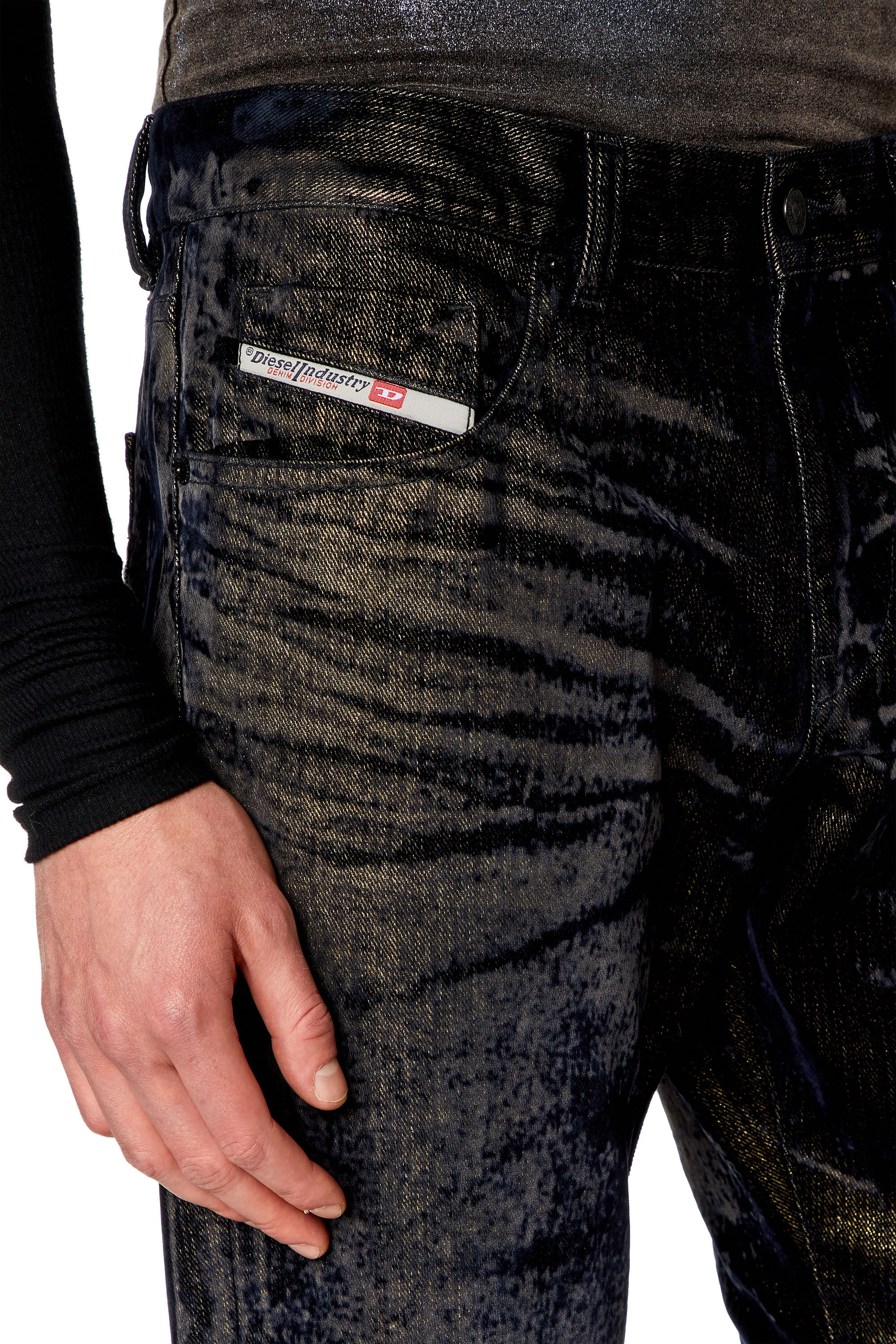 Diesel - Slim Jeans 2019 D-Strukt 09I49, Noir/Gris foncé - Image 5