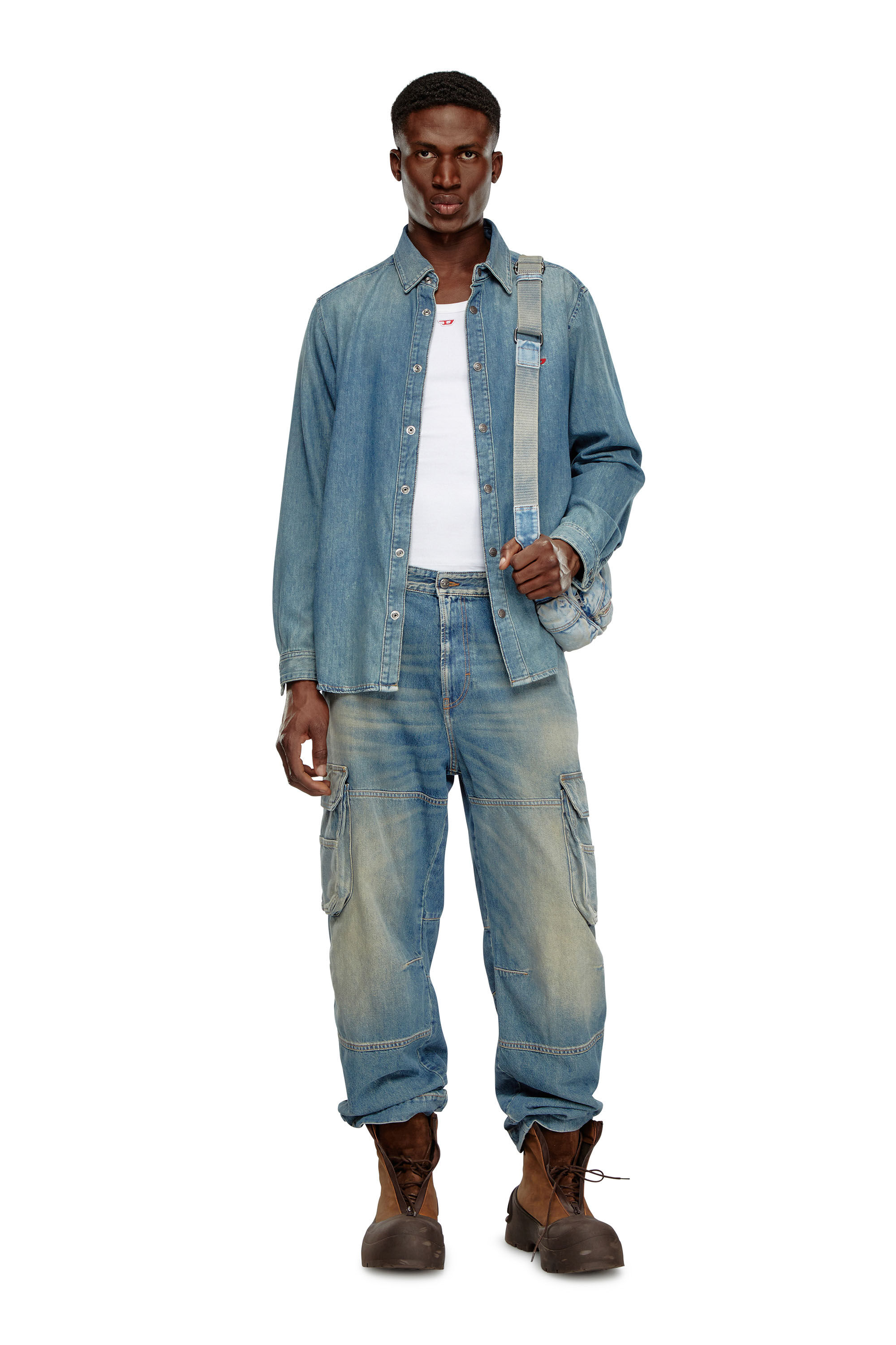 Chemise en denim Homme Bleu Diesel