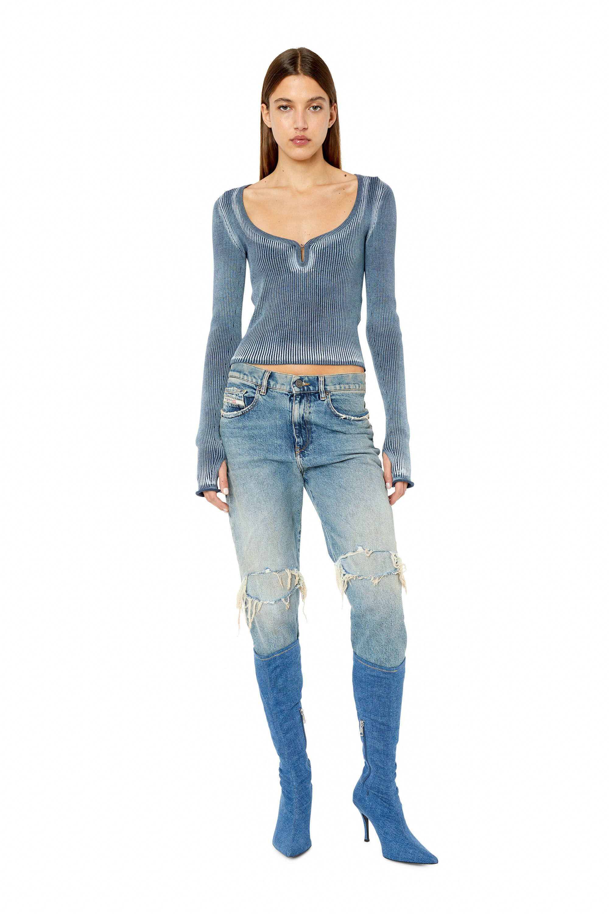 Diesel - Boyfriend Jeans 2016 D-Air 007M8, Boyfriend Jeans - 2016 D-Air Femme in Bleu - 1