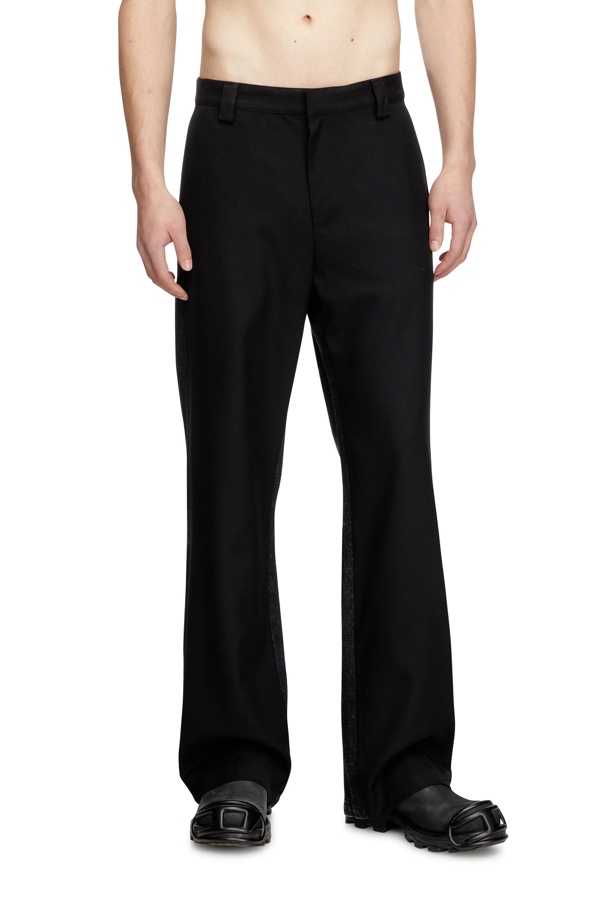 Diesel - P-WIRE-B, Male's Hybrid pants in twill and denim in Black - 3