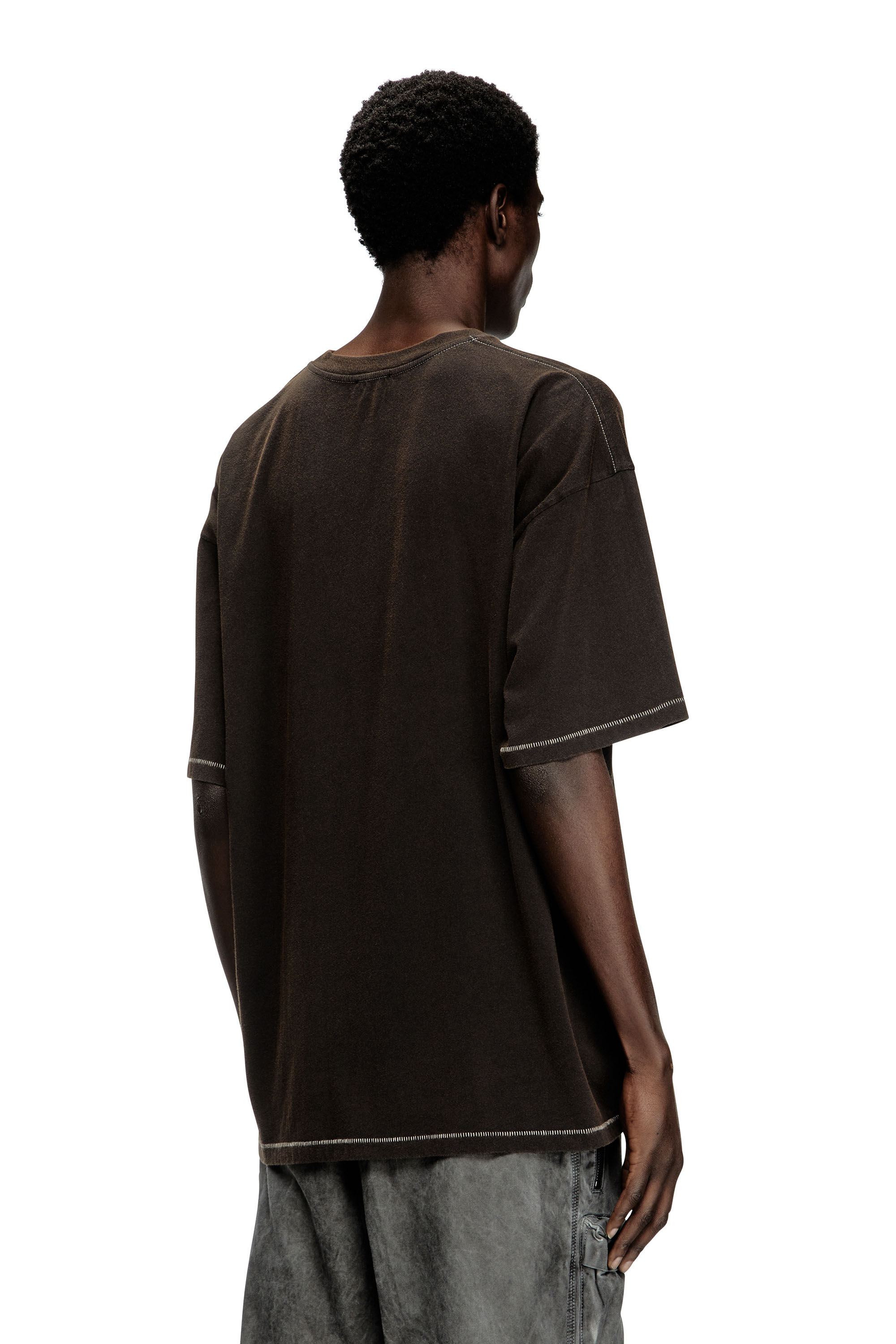 Diesel - T-BOXT-R4, Male's Acid-wash T-shirt with printed graphics in Black - 4