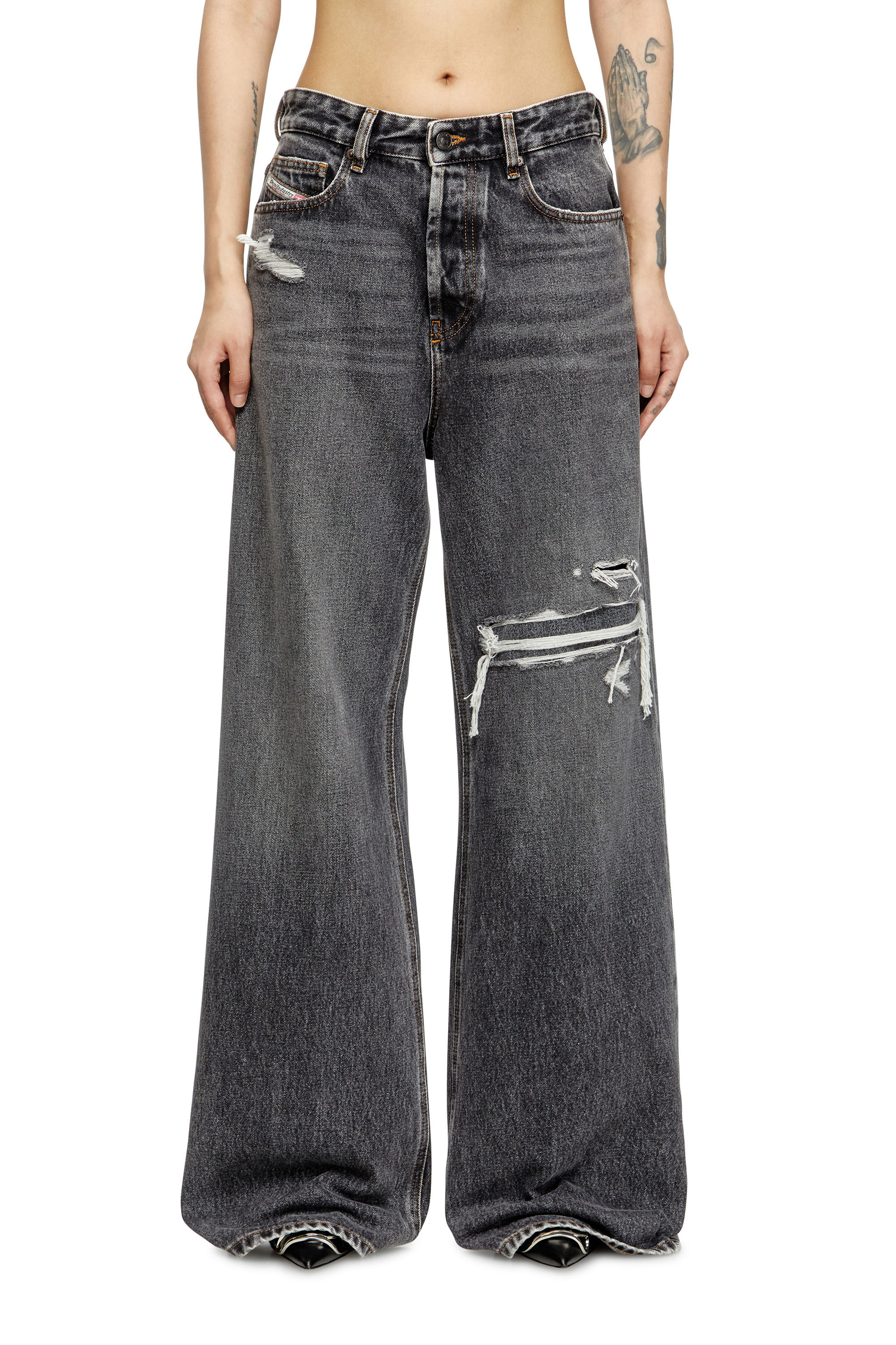 Diesel - Female's Relaxed Jeans 1996 D-Sire 007F6, Black/Dark Grey - 3