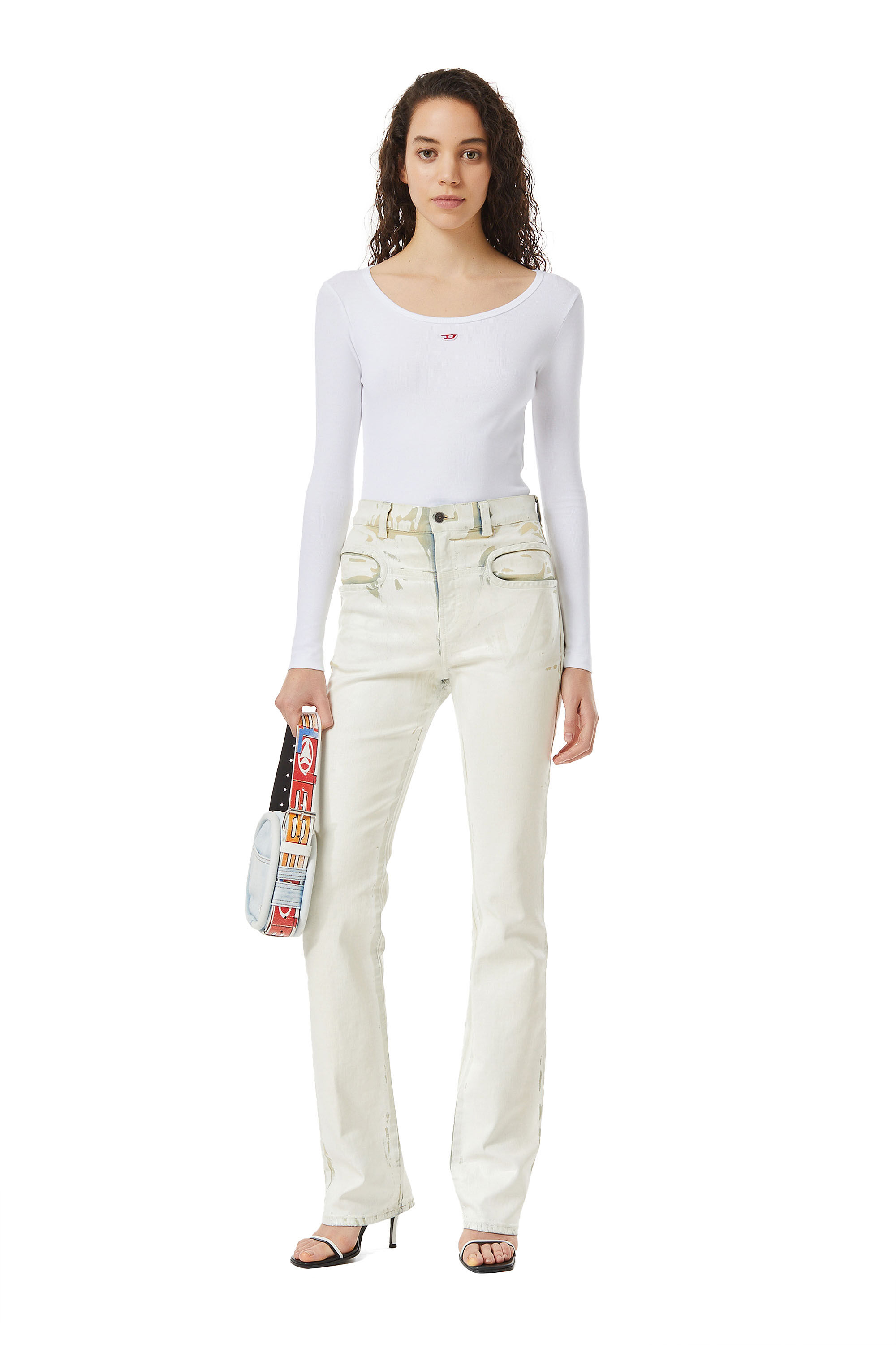 Diesel - D-LYA 0EIAE Slim Jeans, Blanc - Image 1