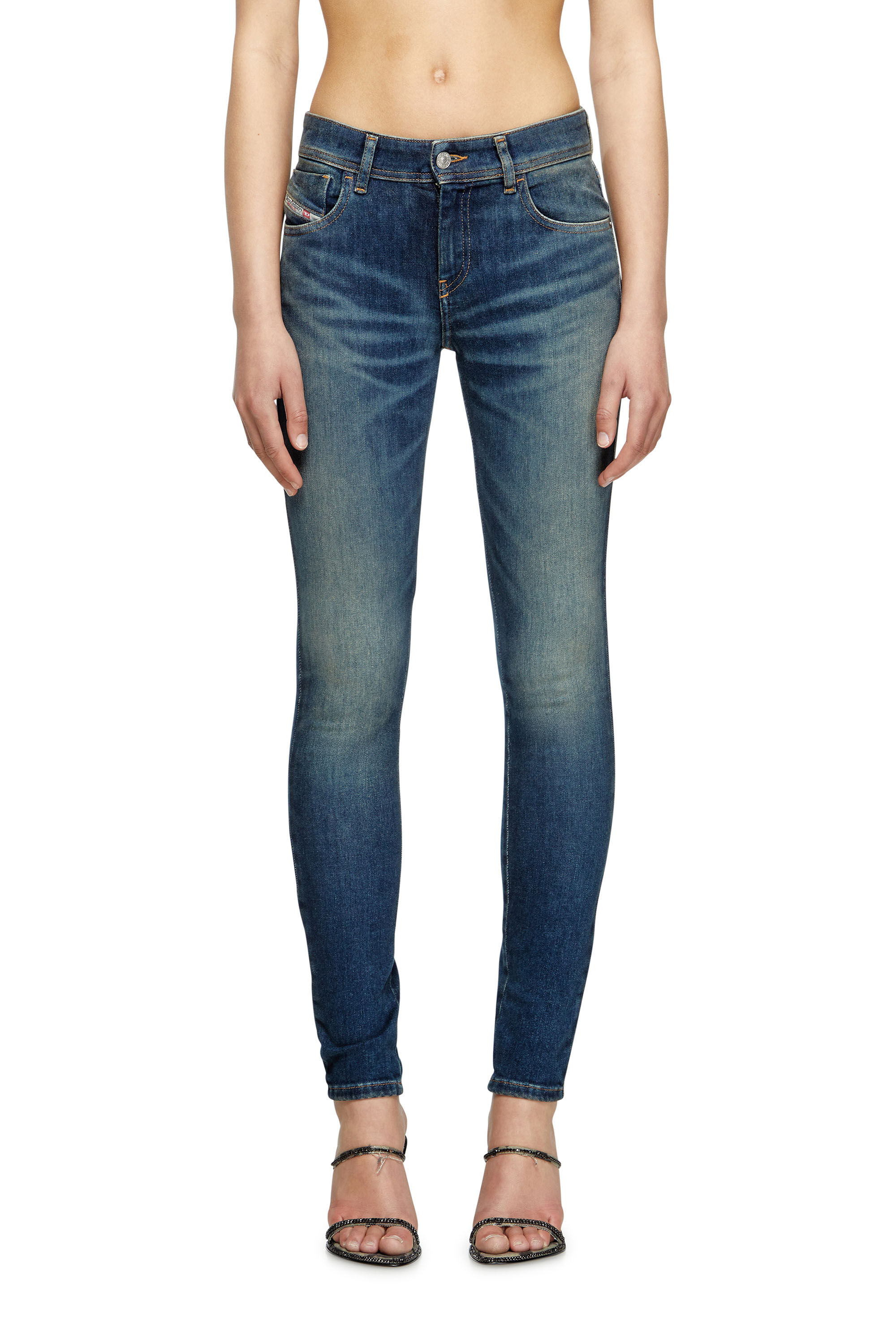 Diesel - Skinny Jeans 2017 Slandy 09L95 Femme, Bleu moyen - Image 3