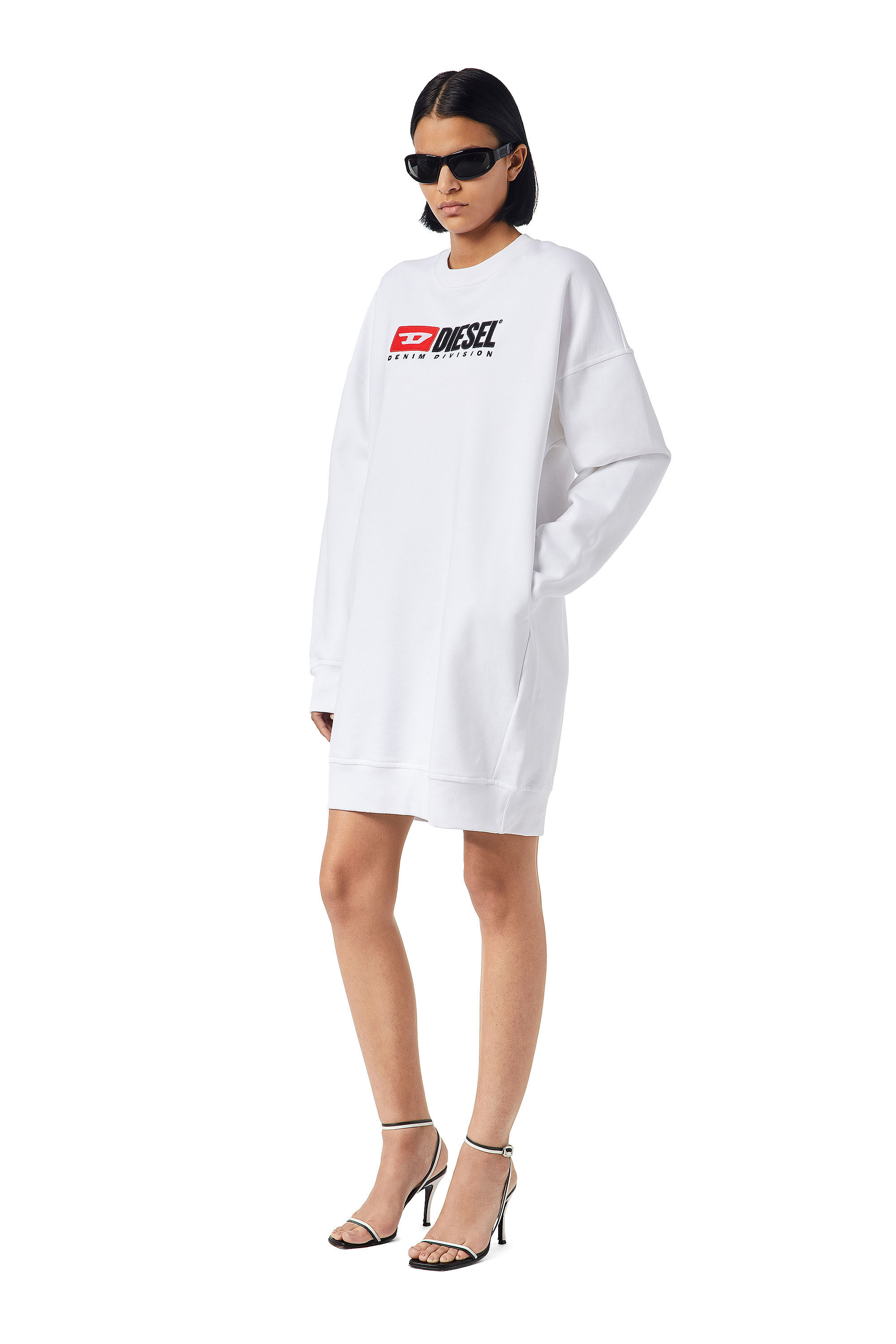 Diesel - D-ROBBIE-DIV, Female's Sweatshirt dress with logo in White - 4