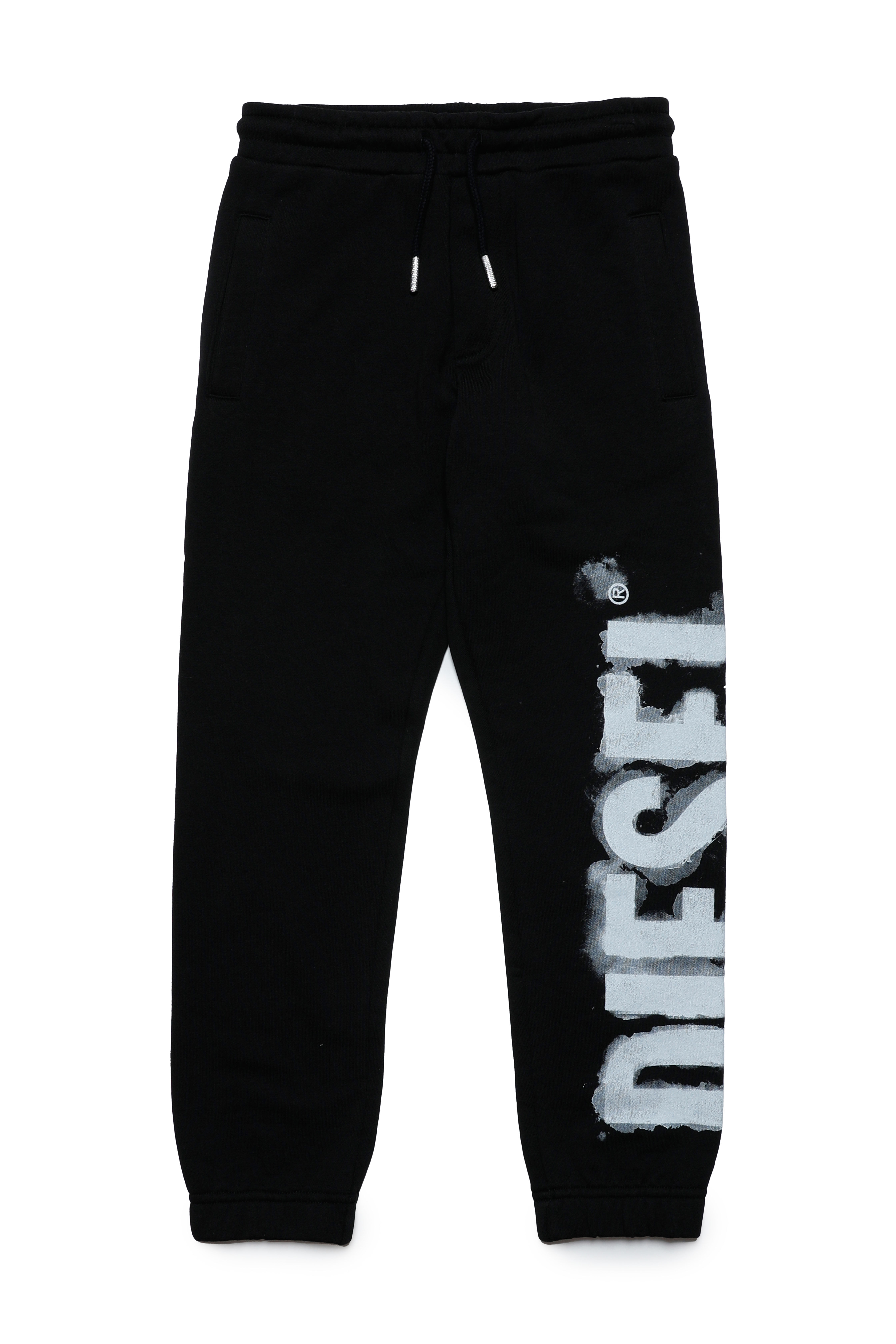 Diesel - PSTAMP, Male's Track pants with bleeding logo in Black - 1