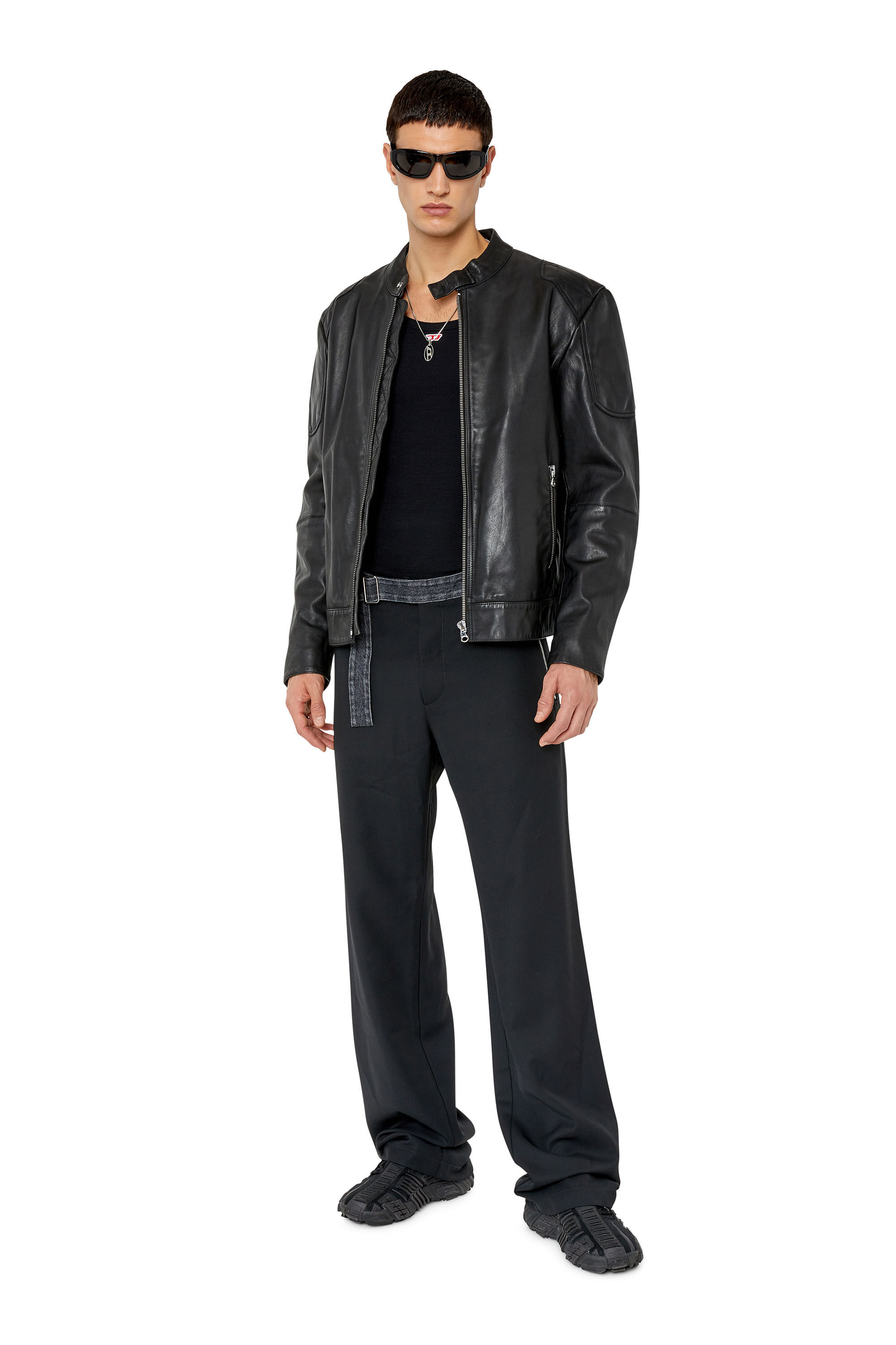 Men's Full Length Embossed Leather Duster Coat: Hugo – Leather Jacket  Company