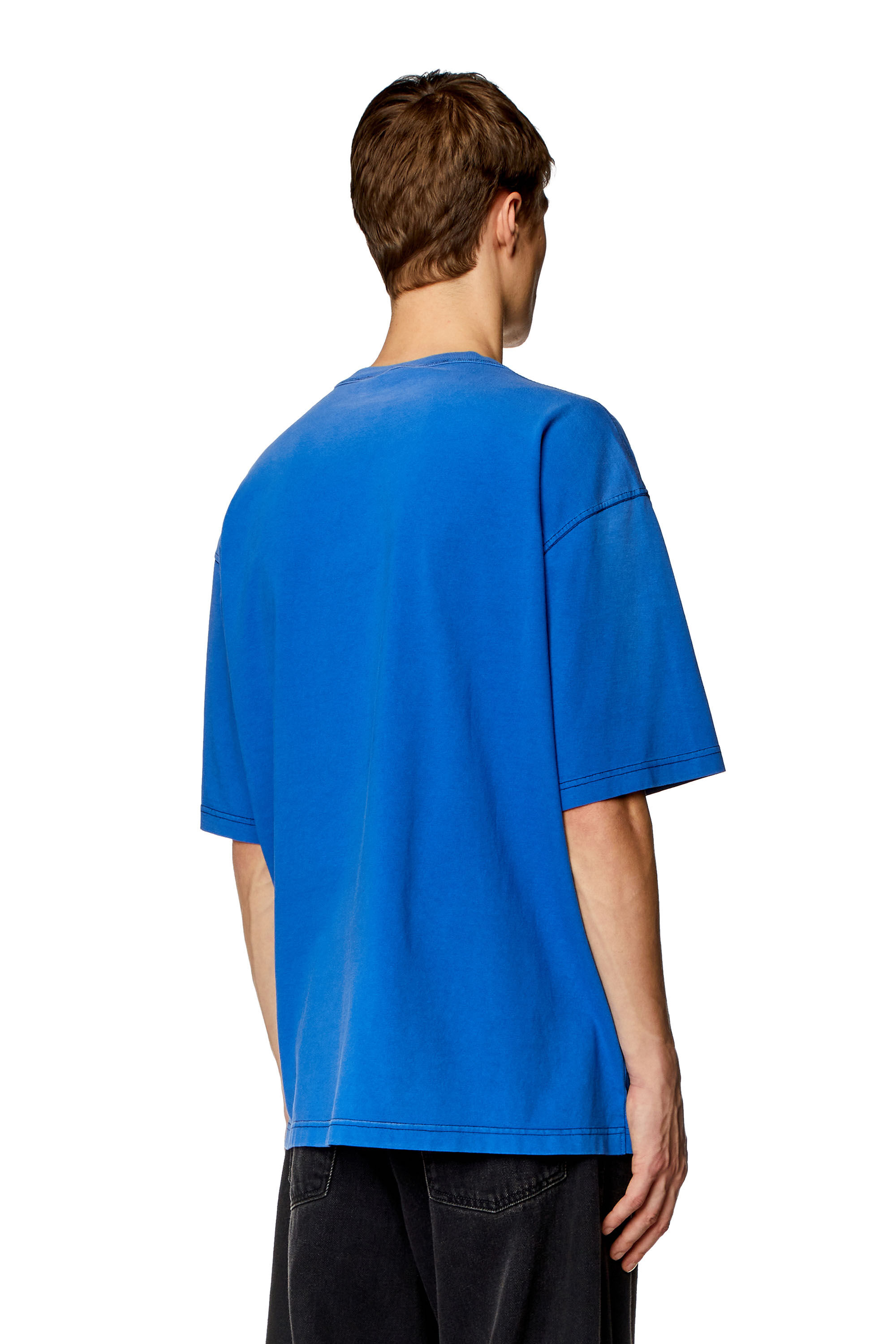 Diesel - T-WASH-N, Male Oversized T-shirt with Diesel Lies logo in Blue - Image 4