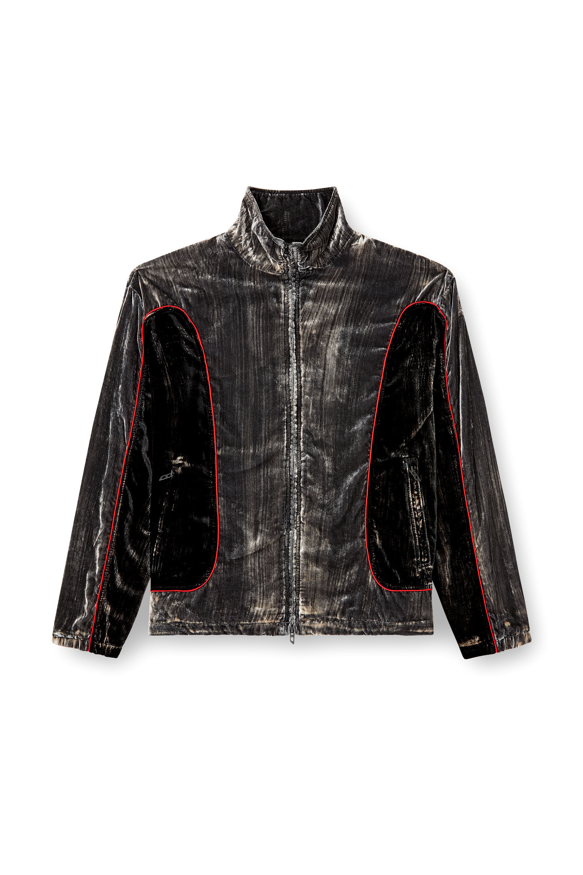 Diesel - J-HAY, Male's Track jacket in treated velvet in null - 2