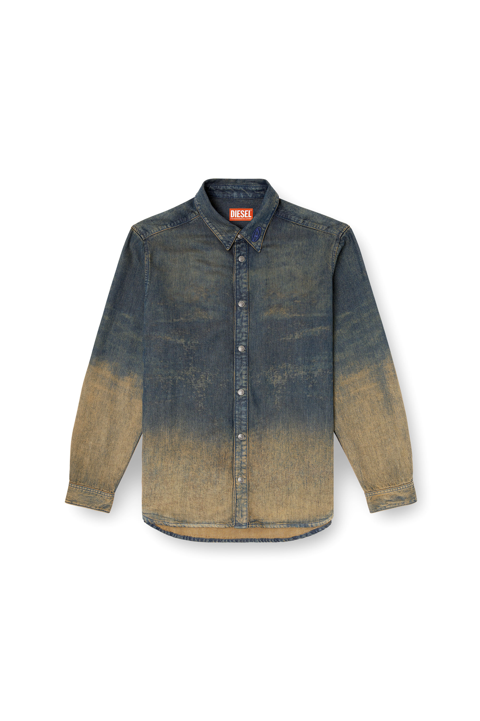 Diesel - D-SIMPLY-S8, Chemise en denim fluide nuancé Homme in Bleu - 2