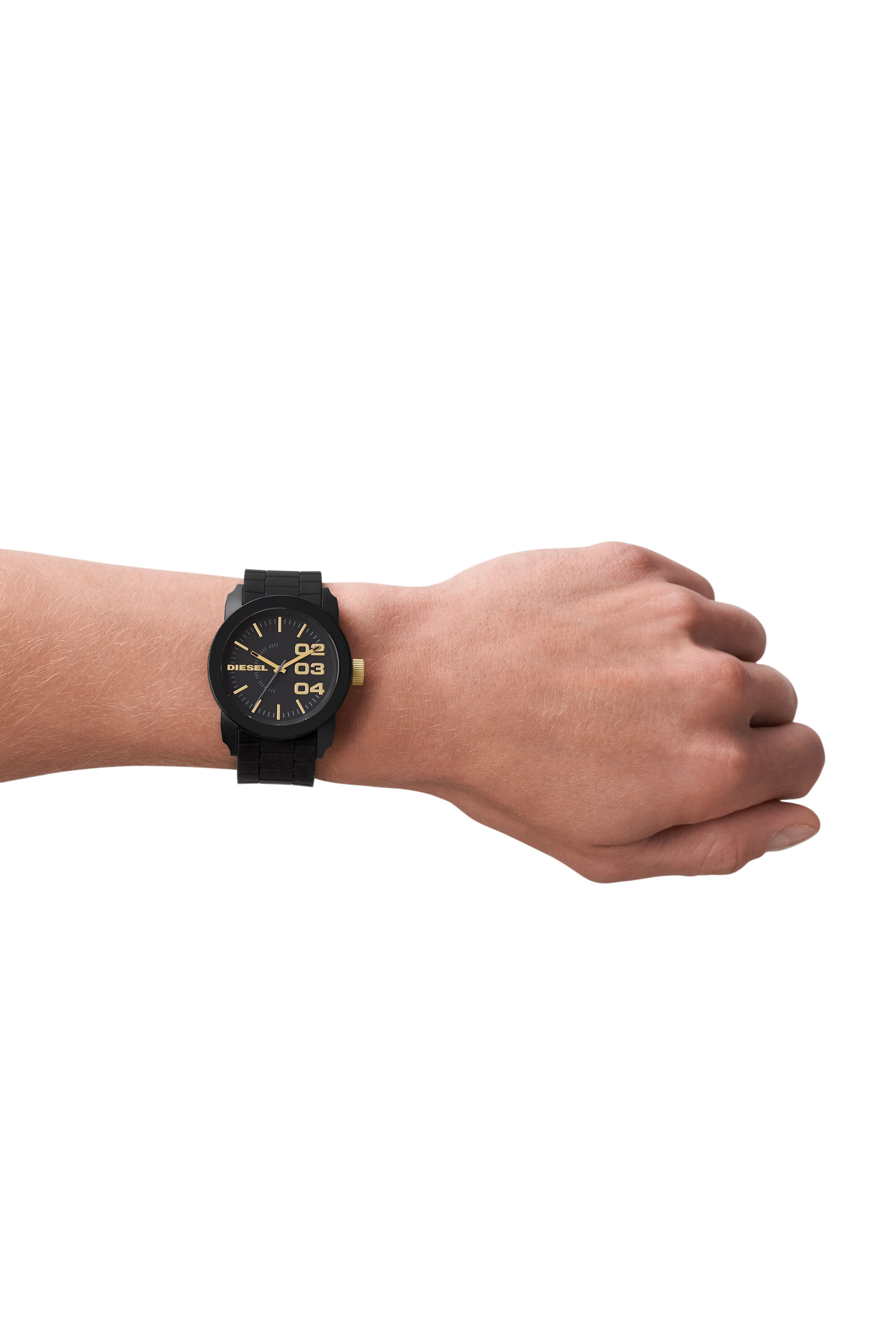 Diesel - DZ1972, Montre Double Down avec un bracelet en silicone Mixte in Noir - 4