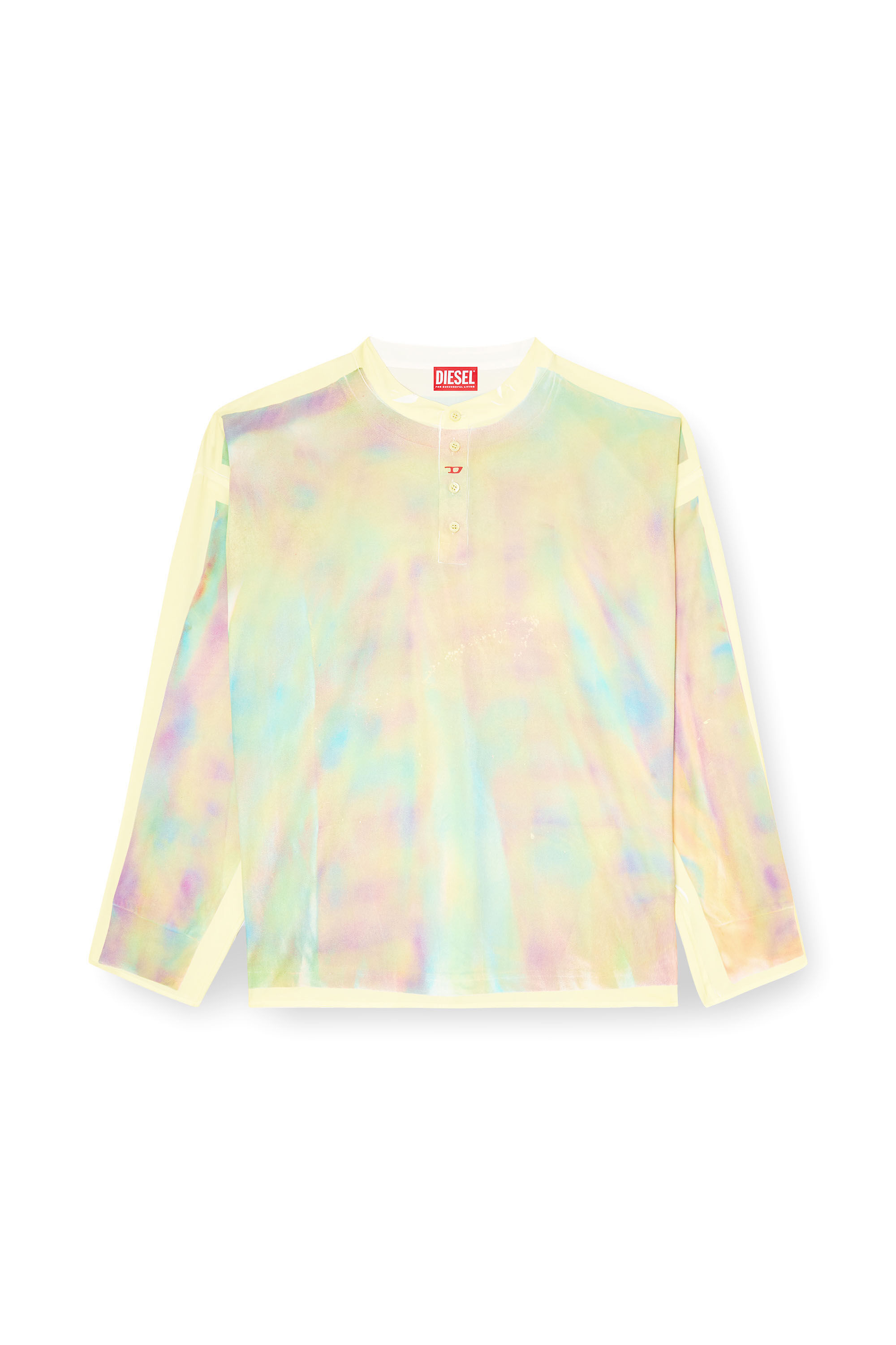 Diesel - T-OLAVI-A-SER-GRAFFITI-CHI, Top Henley avec imprimé graffiti Mixte in Jaune - 2