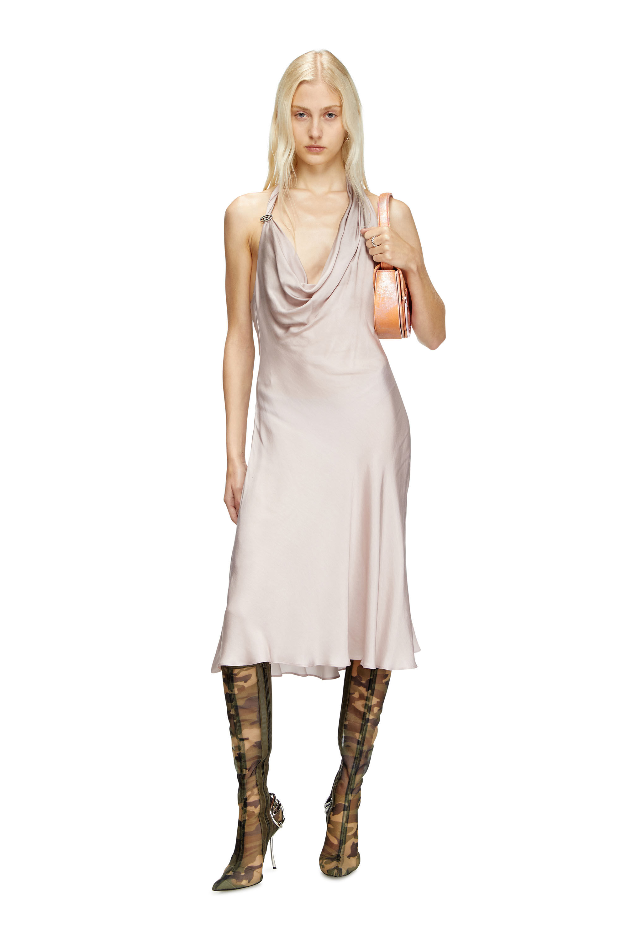 Diesel - D-ESTINY, Robe en biais avec ourlet asymétrique Femme in Violet - 3