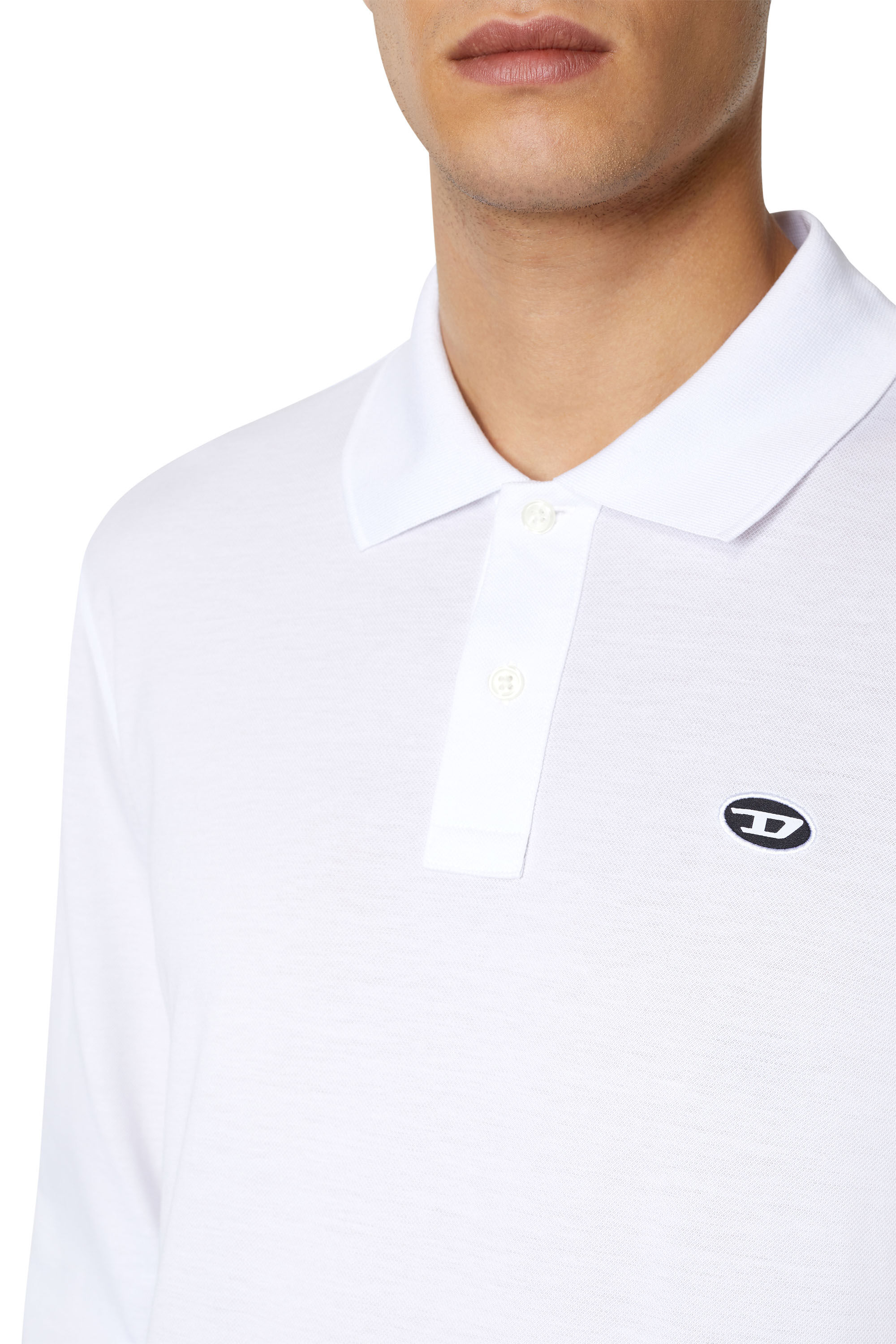 Diesel - T-SMITH-LS-DOVAL-PJ, Polo à manches longues avec empiècement D Homme in Blanc - 5