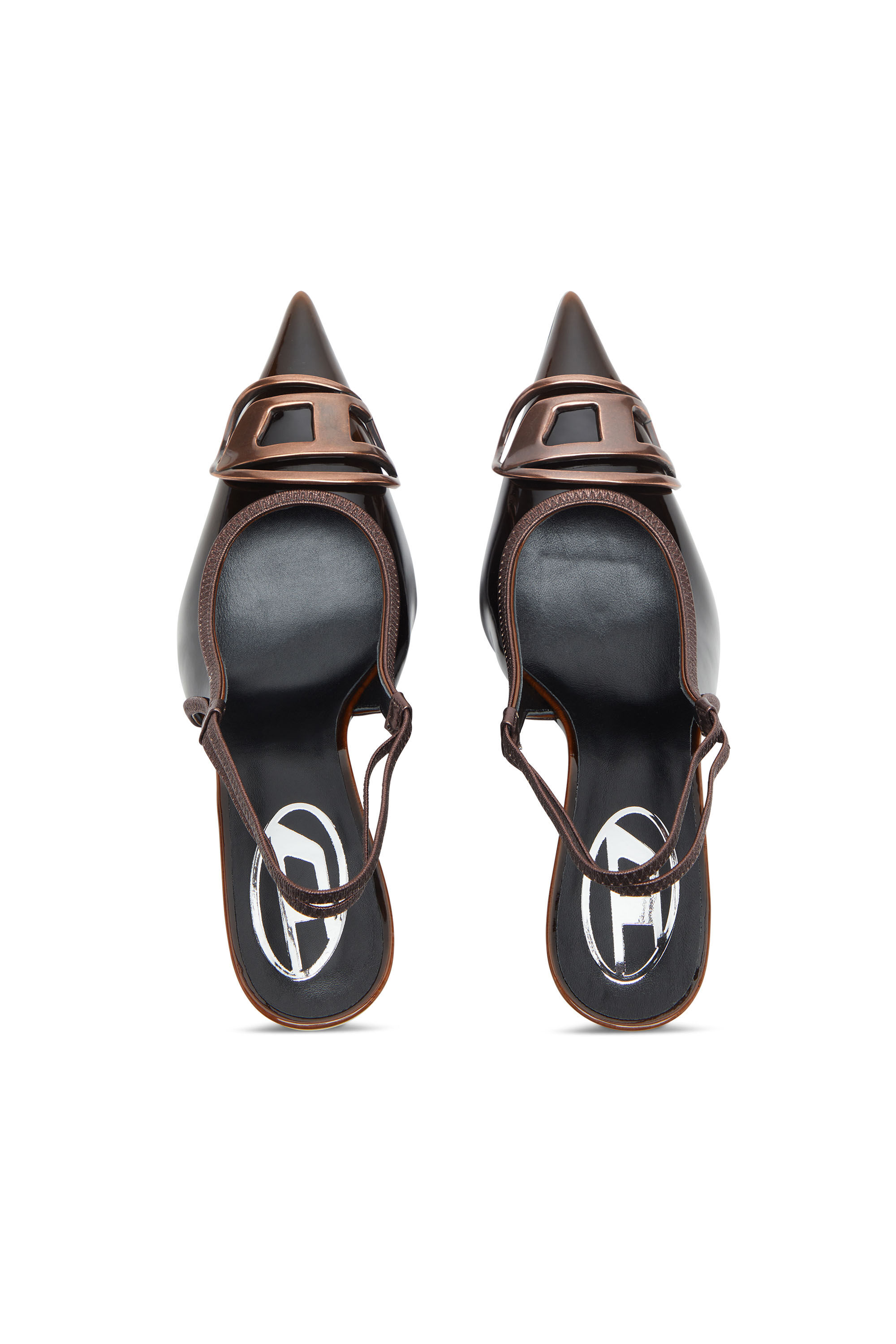 Diesel - D-VENUS SB, Female's D-Venus-Patent slingback pumps with dégradé effect in Blue/Brown - 5