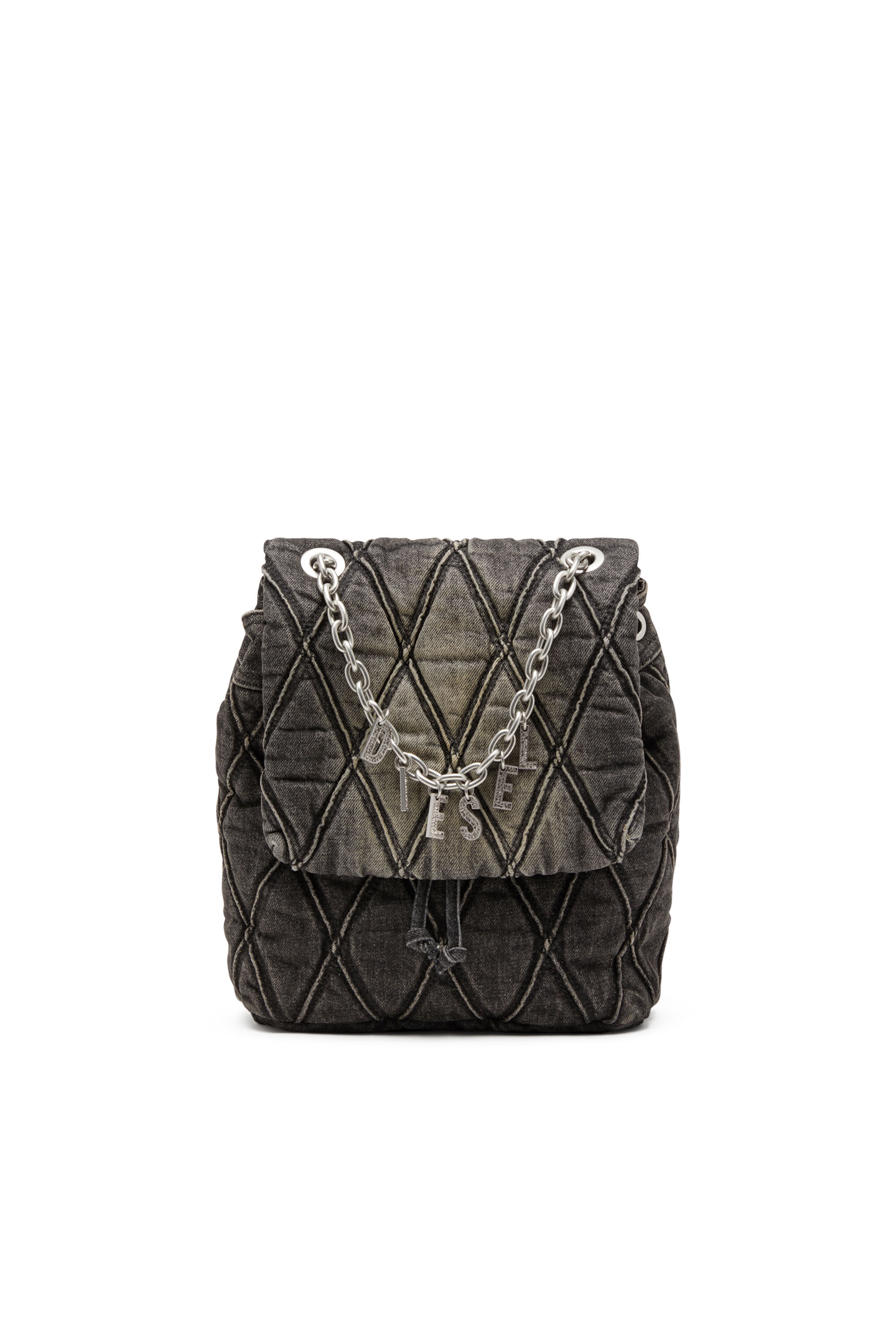 Diesel - CHARM-D BACKPACK S, Charm-D S-Sac à dos en denim matelassé Argyle Femme in Noir - 1