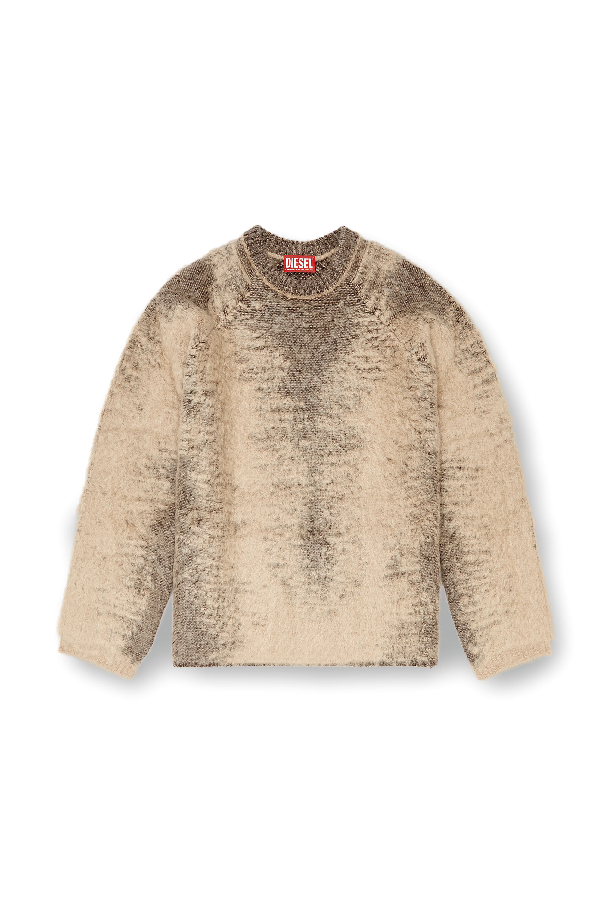 Diesel - K-PENNAC, Pull en mélange de mohair avec effets sueur Homme in Beige - 2