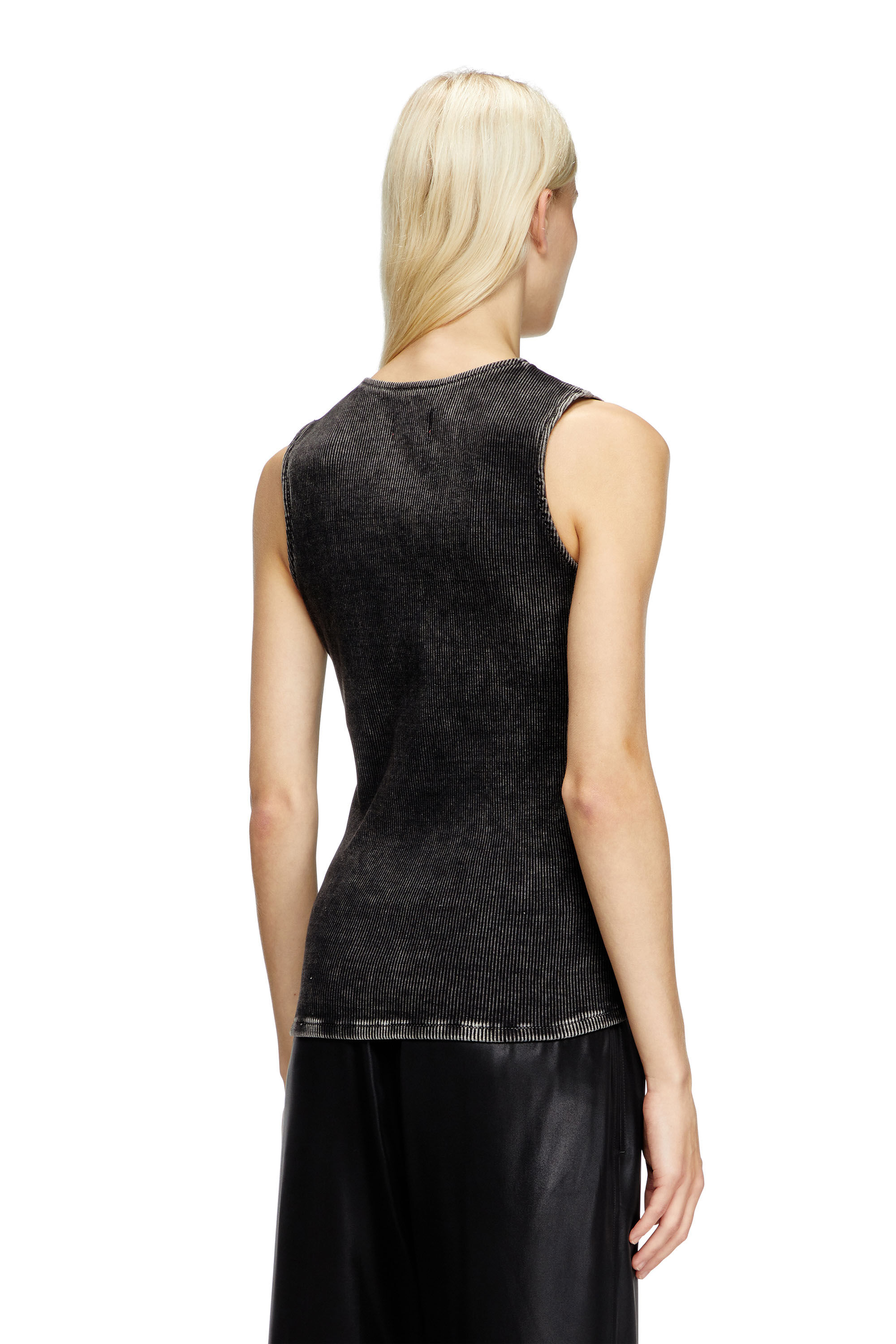 Diesel - DE-NESSI-S, Female's Zipped top in denim and corduroy in Grey/Black - 4