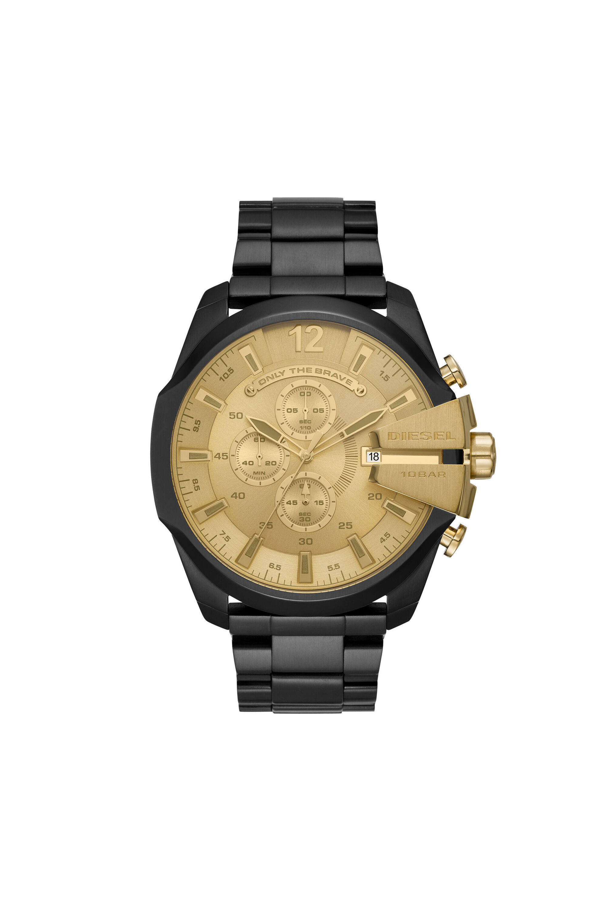 Diesel black on sale and gold watch