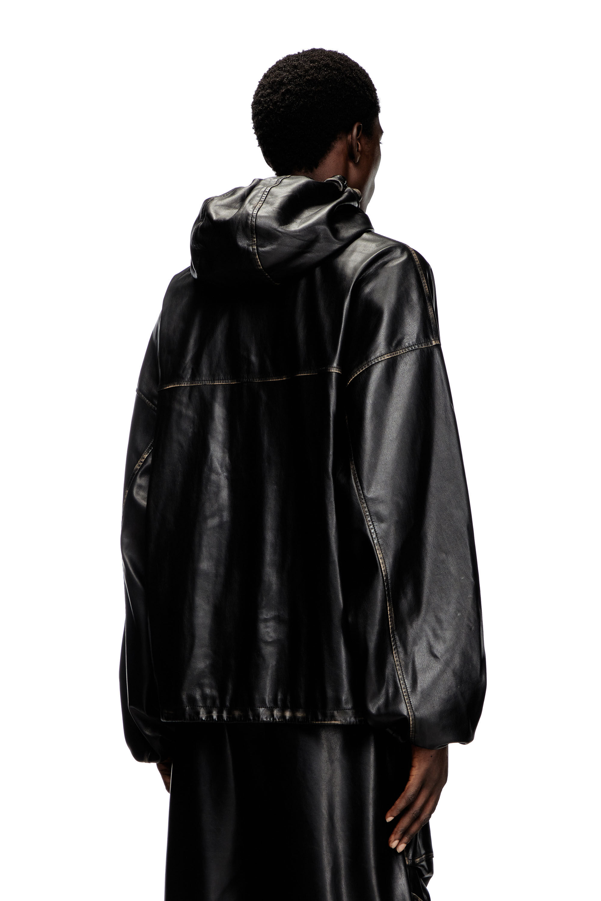 Diesel - J-ANTIL, Veste à capuche effet vieilli Mixte in Noir - 5