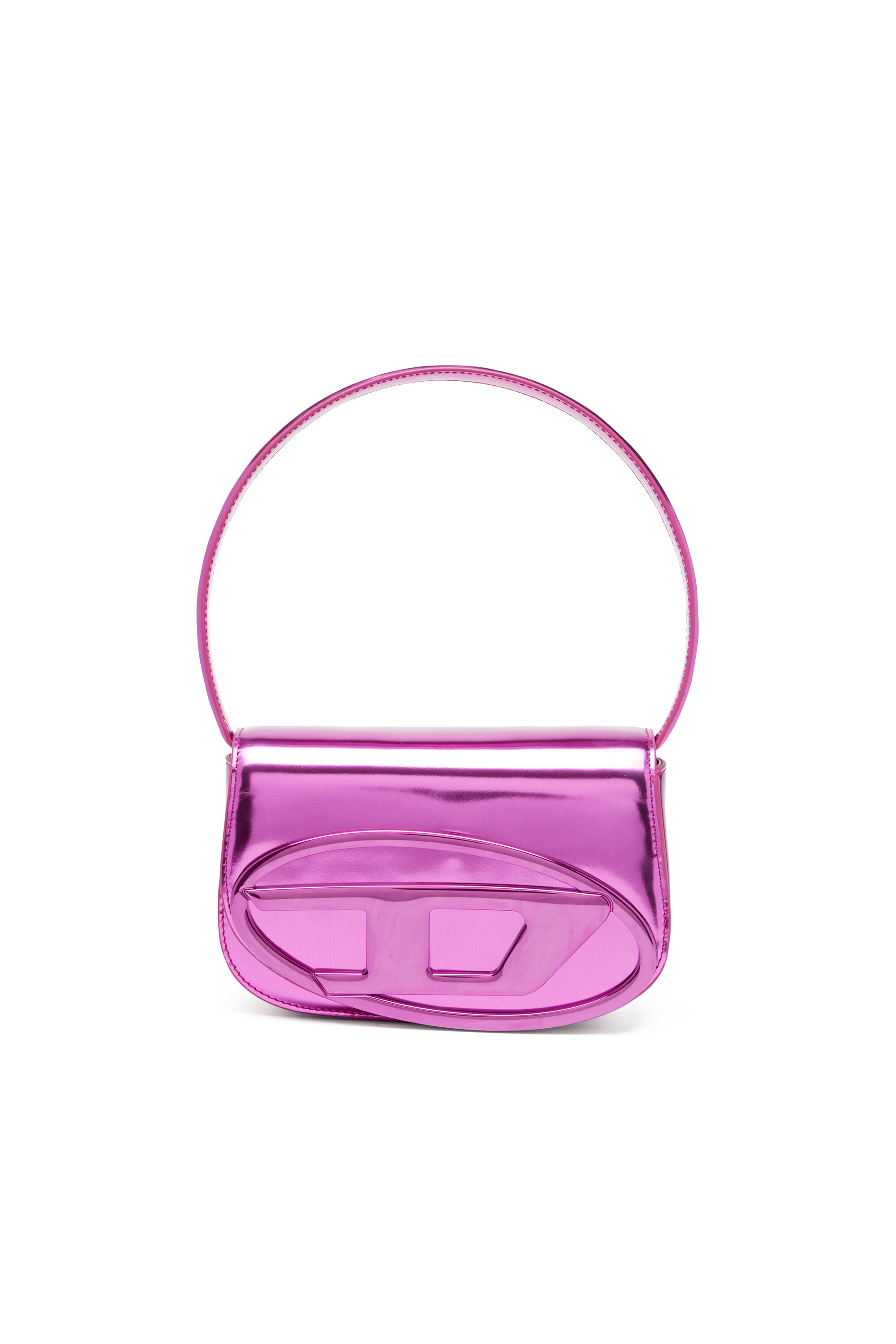 Diesel - 1DR, Female's 1DR-Iconic shoulder bag in mirrored leather in Hot pink - 1