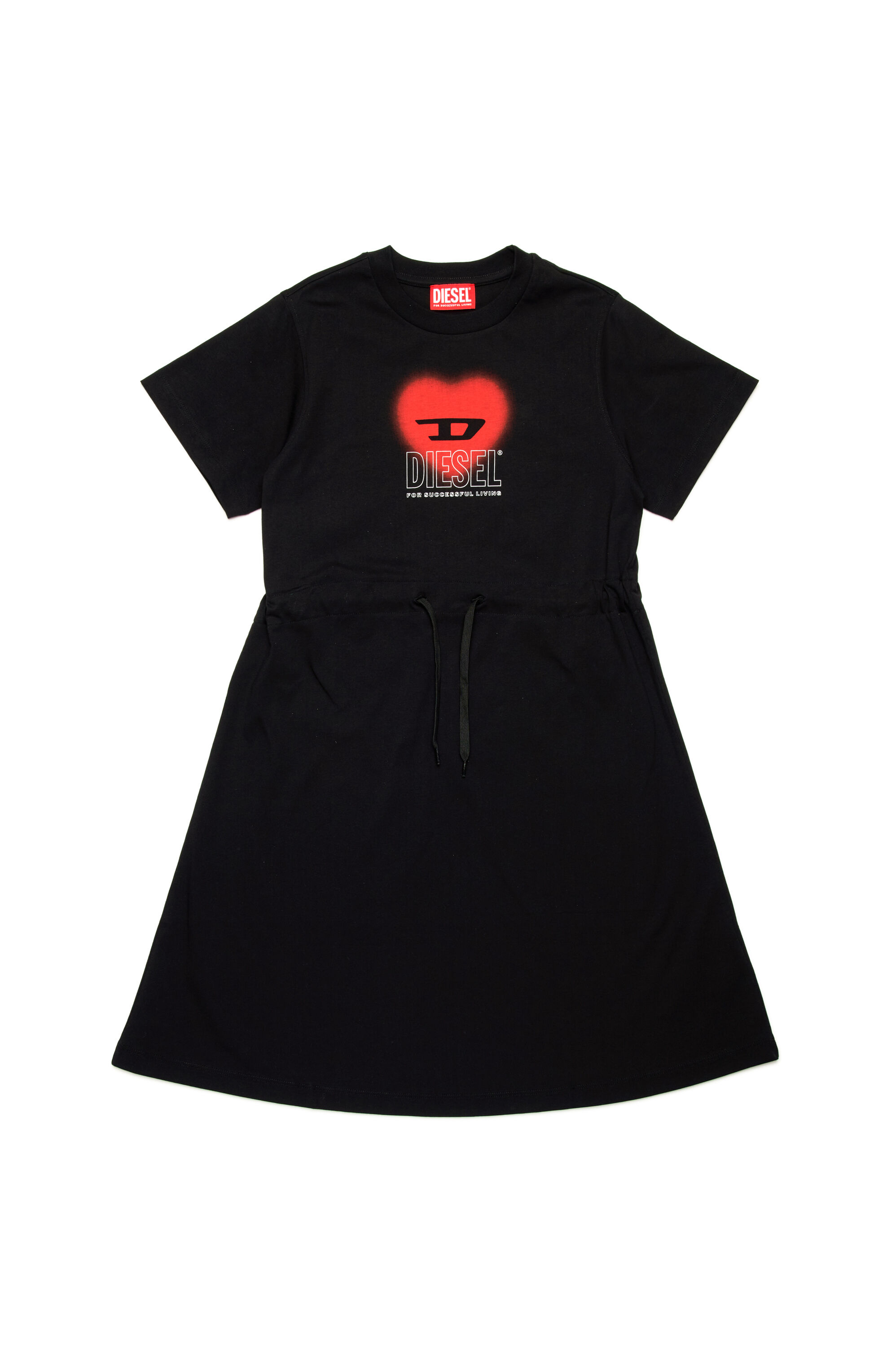 Diesel - DCUORE, Robe à cordon de serrage avec logo cœur Femme in Noir - 1
