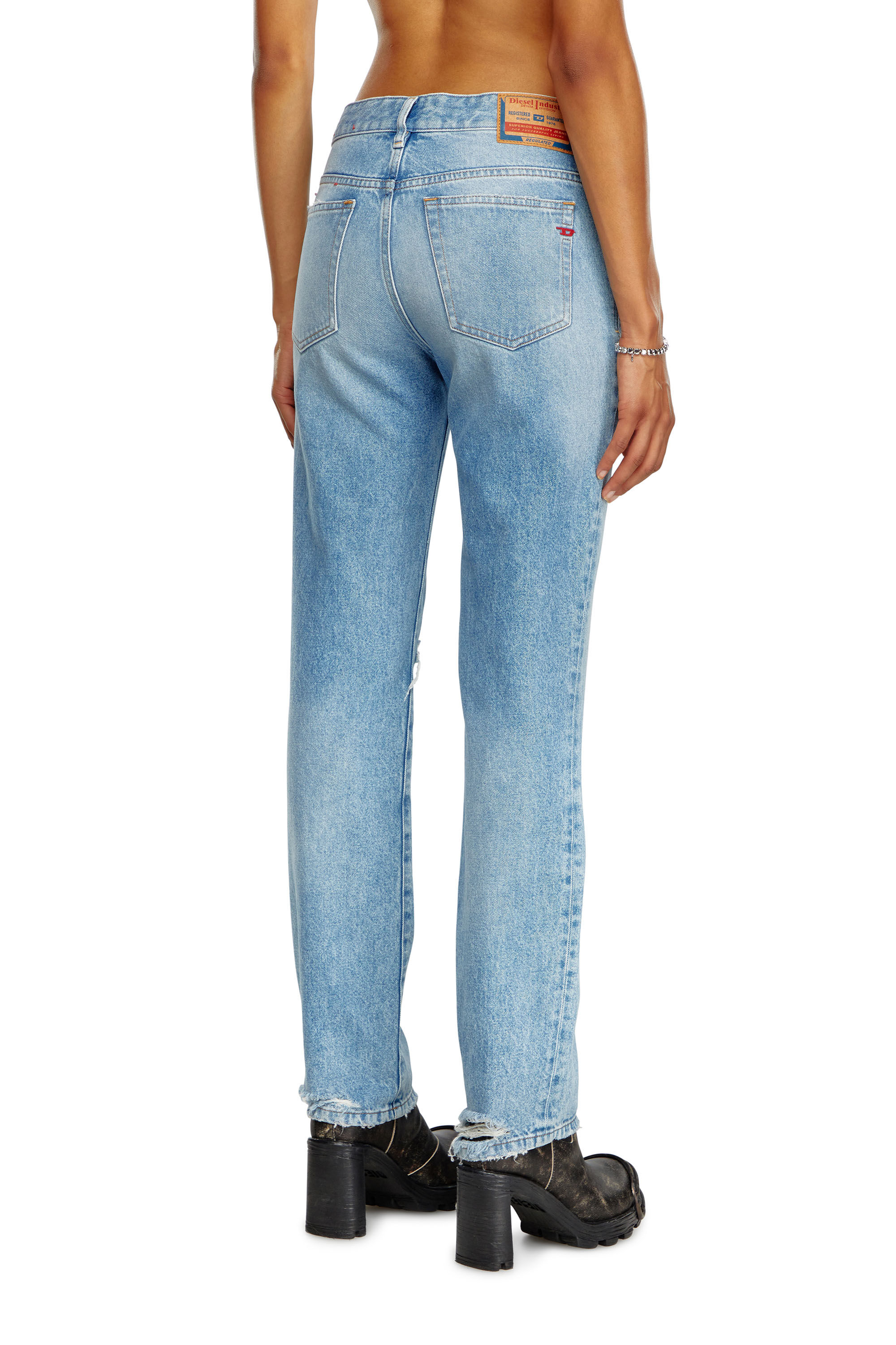 Diesel - Femme Straight Jeans 1989 D-Mine 09J80, Bleu Clair - Image 5