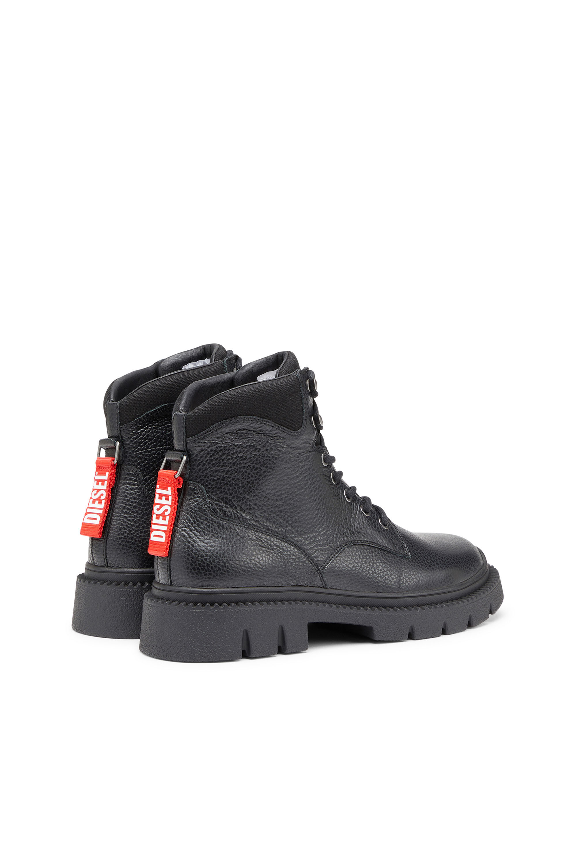 Diesel - D-TROIT BT, Male's D-Troit BT - Lace-up boots with Diesel tape tag in Black - 3