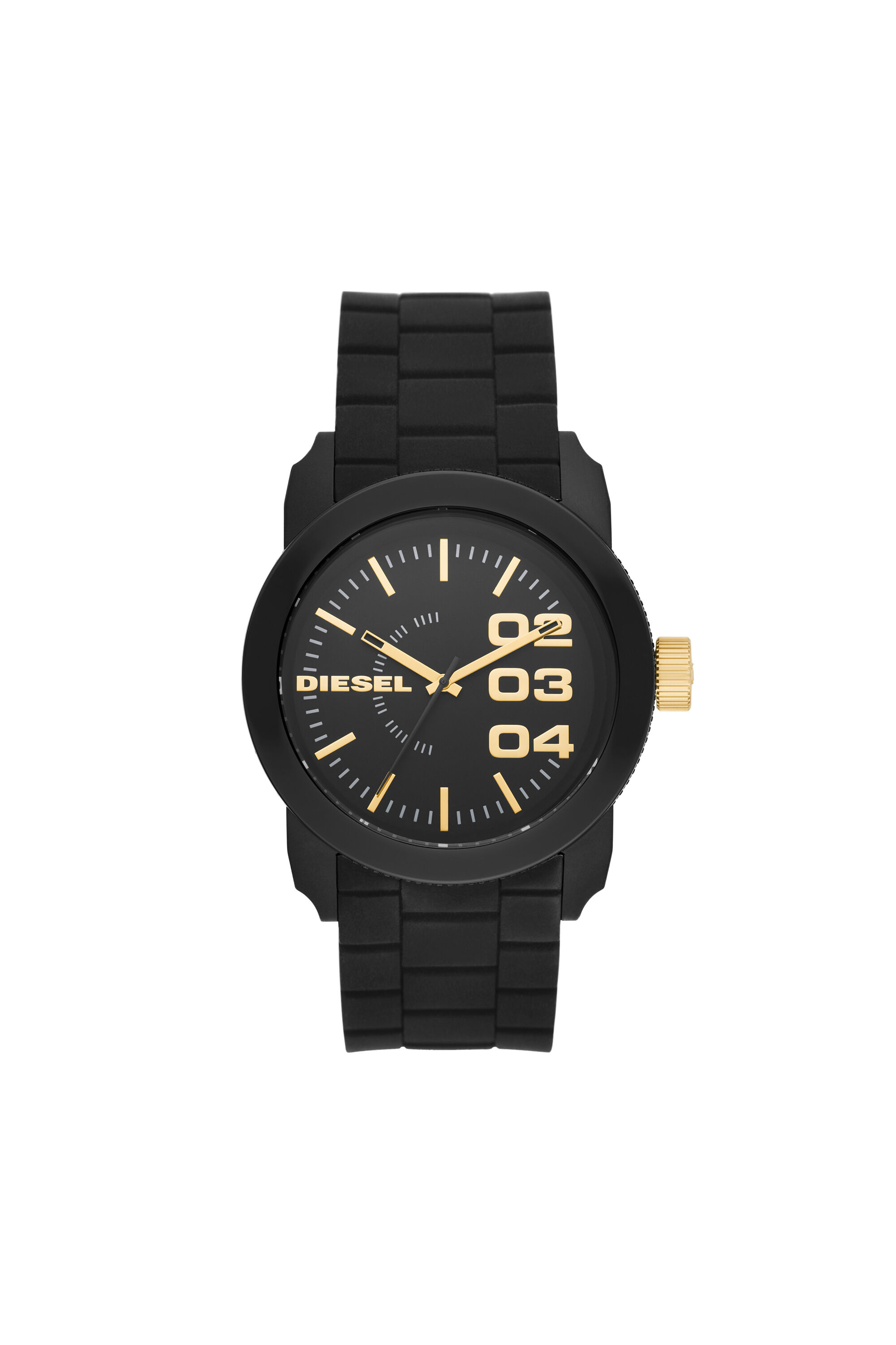 Diesel - DZ1972, Montre Double Down avec un bracelet en silicone Mixte in Noir - 1