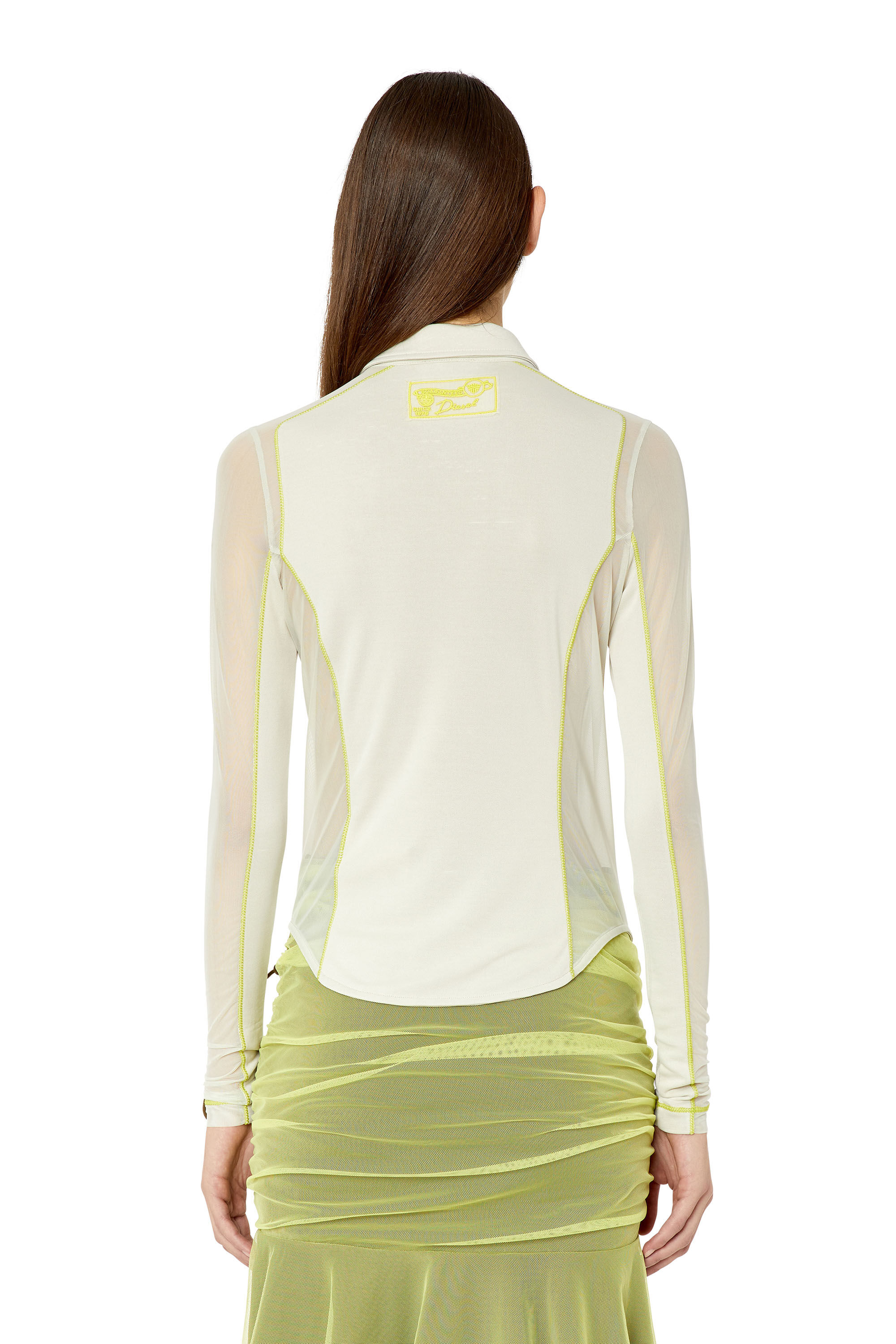 Diesel - T-NOXA, Female's Modal blend shirt with mesh inserts in White - 5