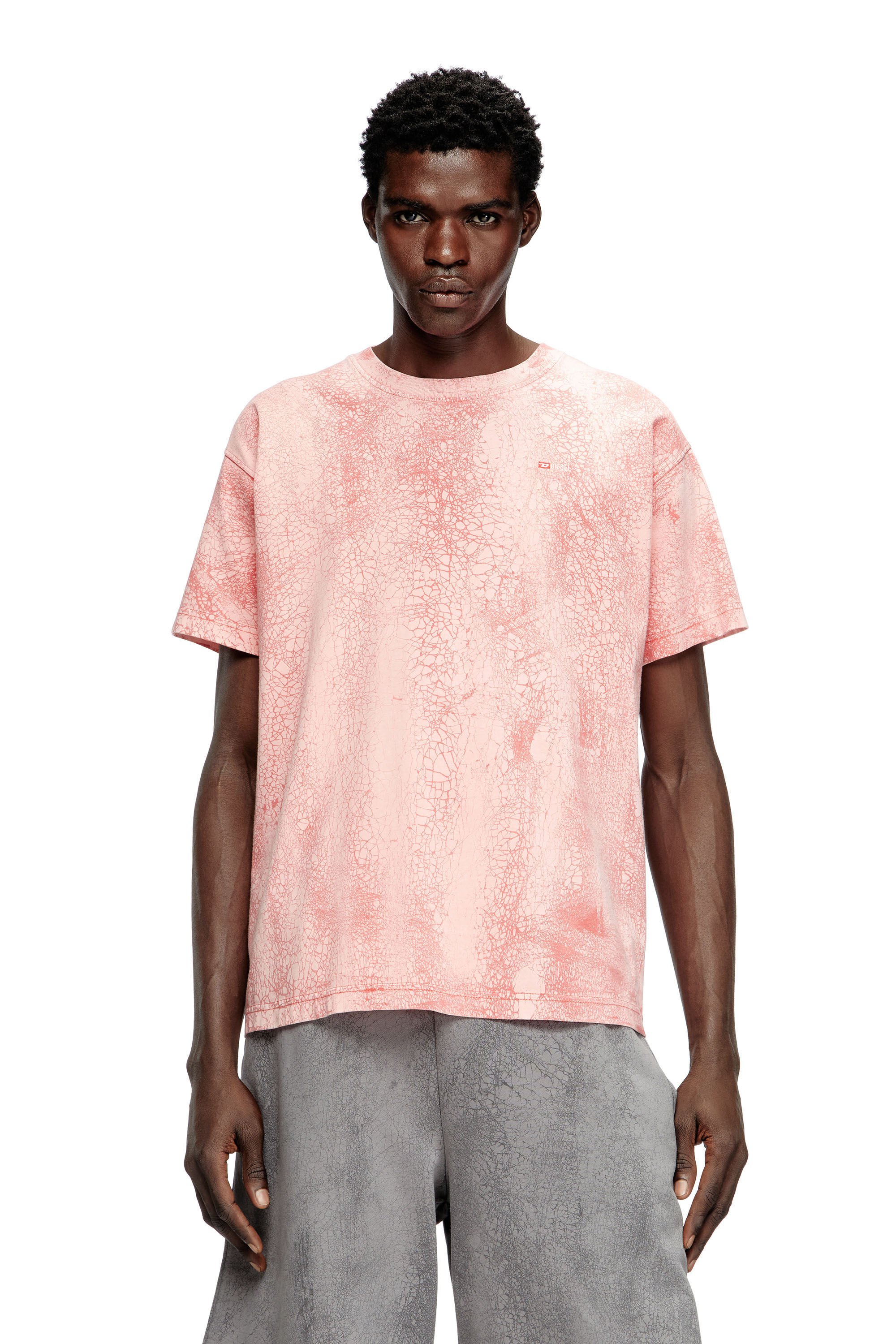 Diesel - T-NORM-T8, T-shirt en jersey ciré Homme in Rose - 3