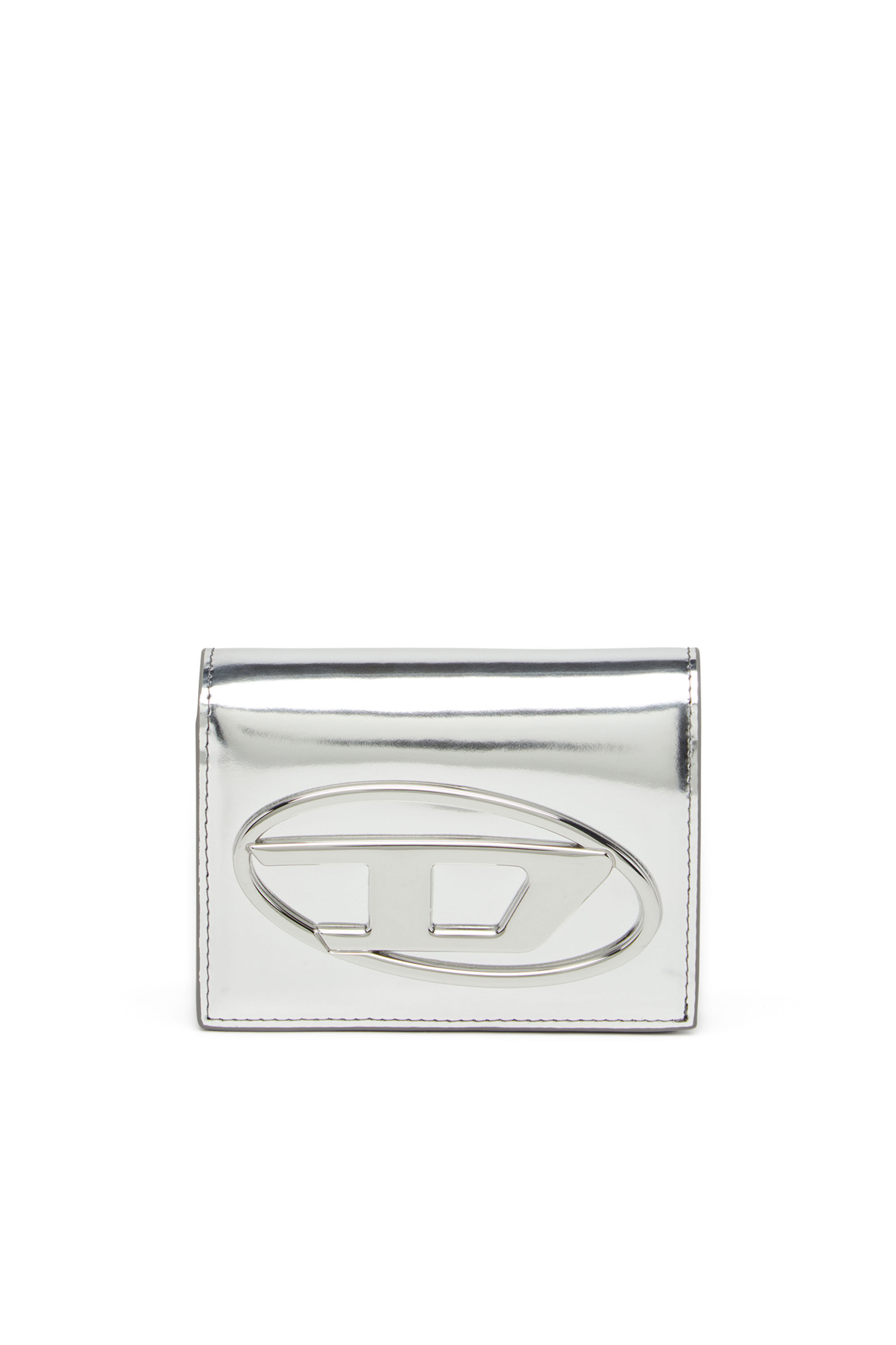 Diesel - 1DR BI FOLD III, Female's Bi-fold wallet in mirror leather in Silver - 1