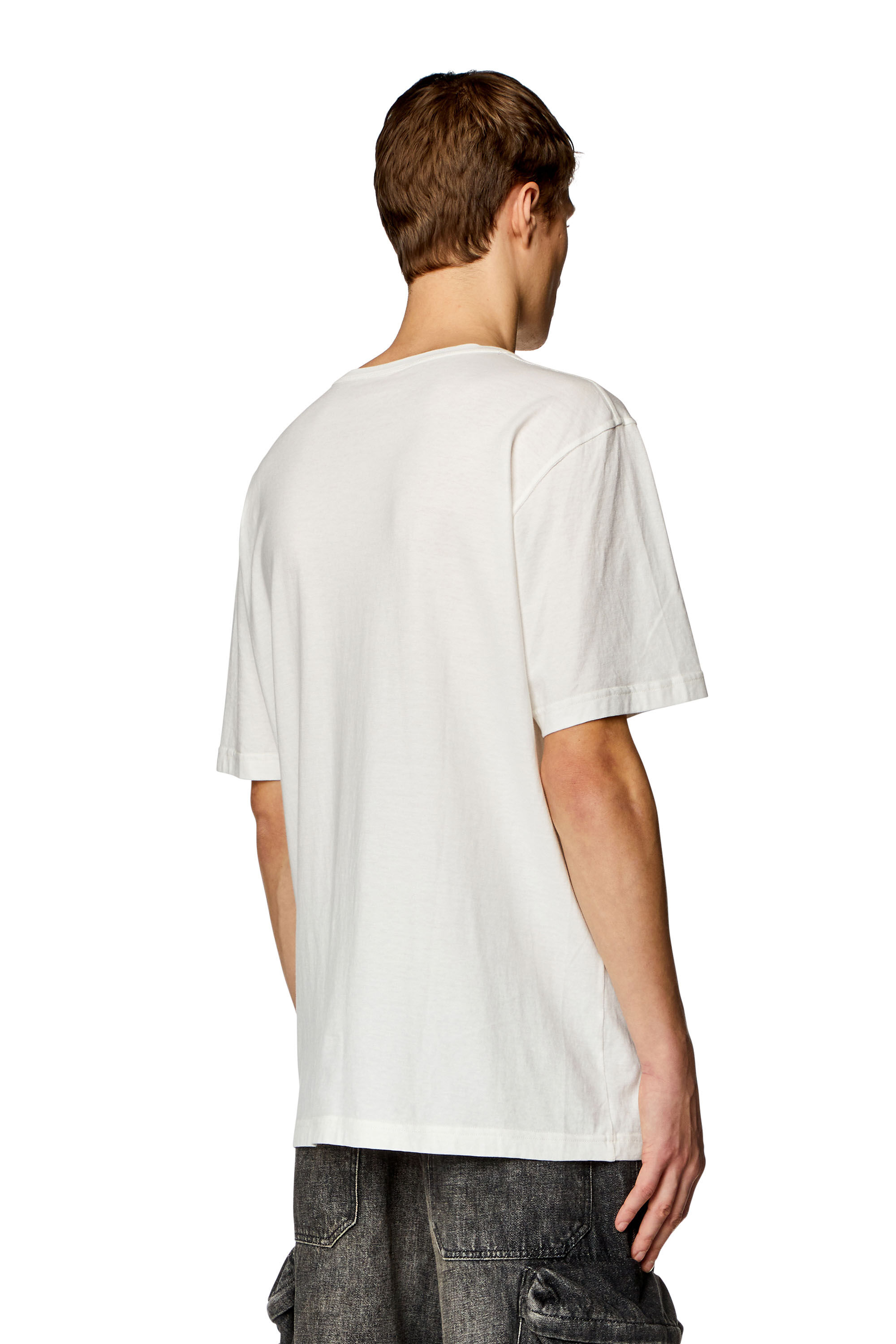 Diesel - T-JUST-N9, Male T-shirt with inside-out logo print in White - Image 4