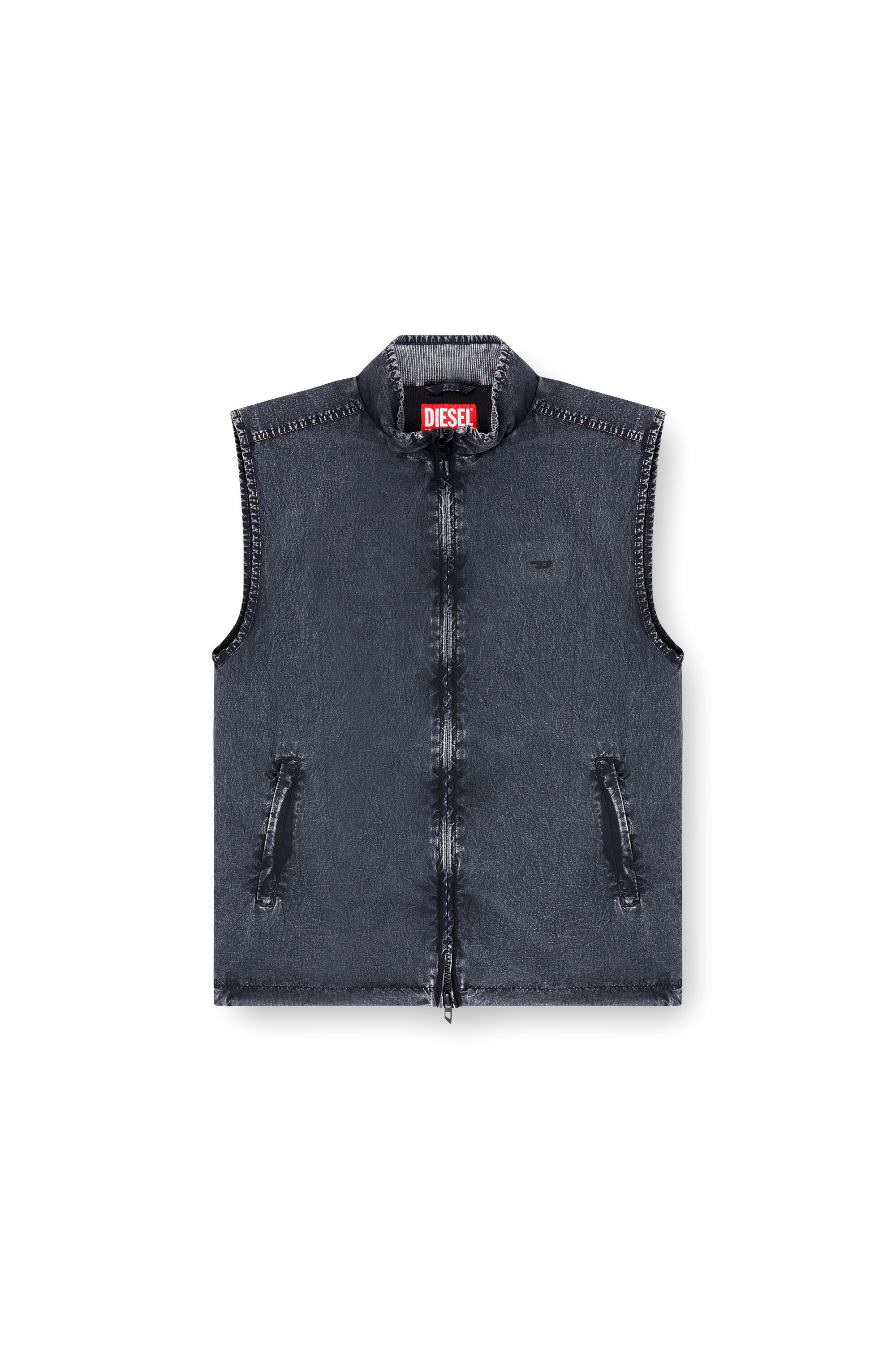 Diesel - J-ERB, Gilet en taslan de nylon recyclé Homme in Noir - 2