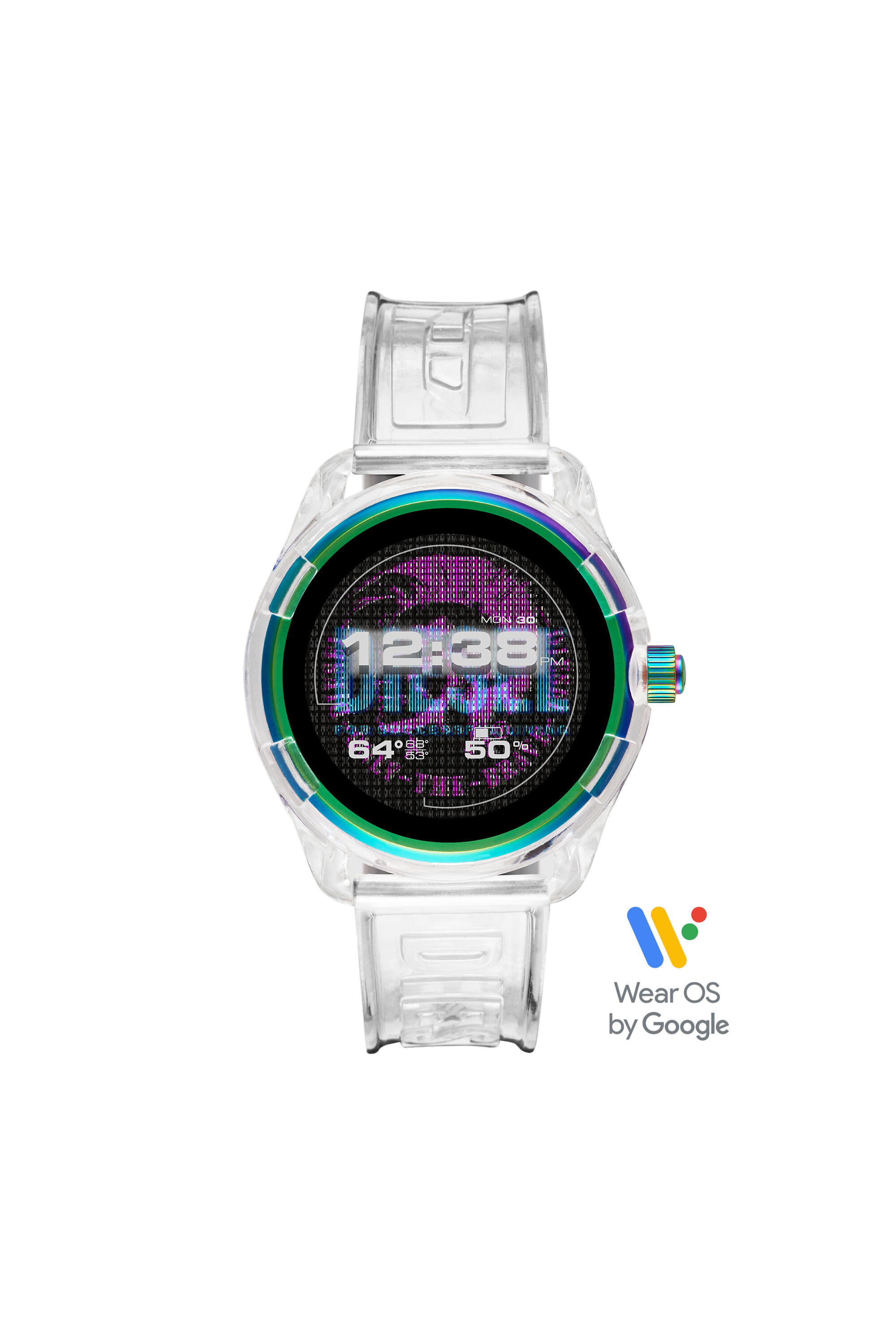 Diesel - DT2021, Male's Diesel On Fadelite Smartwatch - Clear Transparent in White - 5