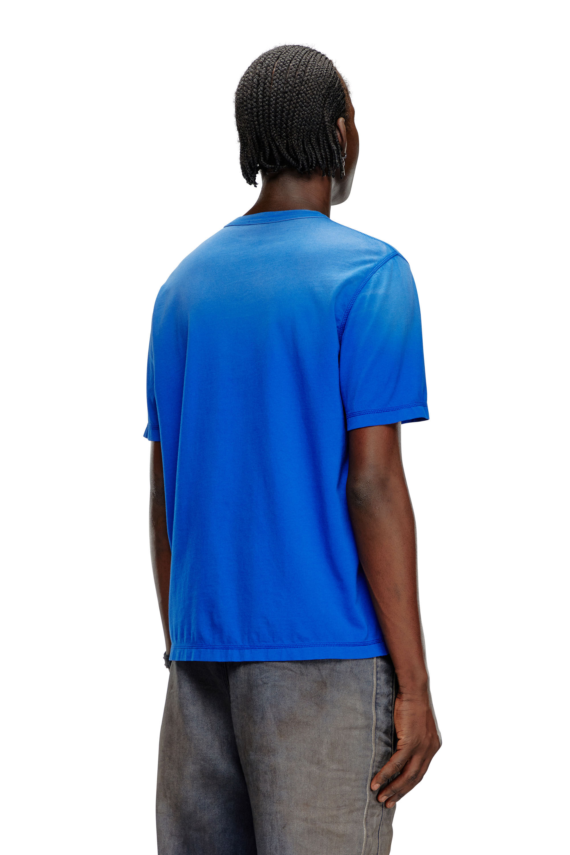 Diesel - T-ADJUST-K4, T-shirt avec traitement délavé par le soleil Homme in Bleu - 4