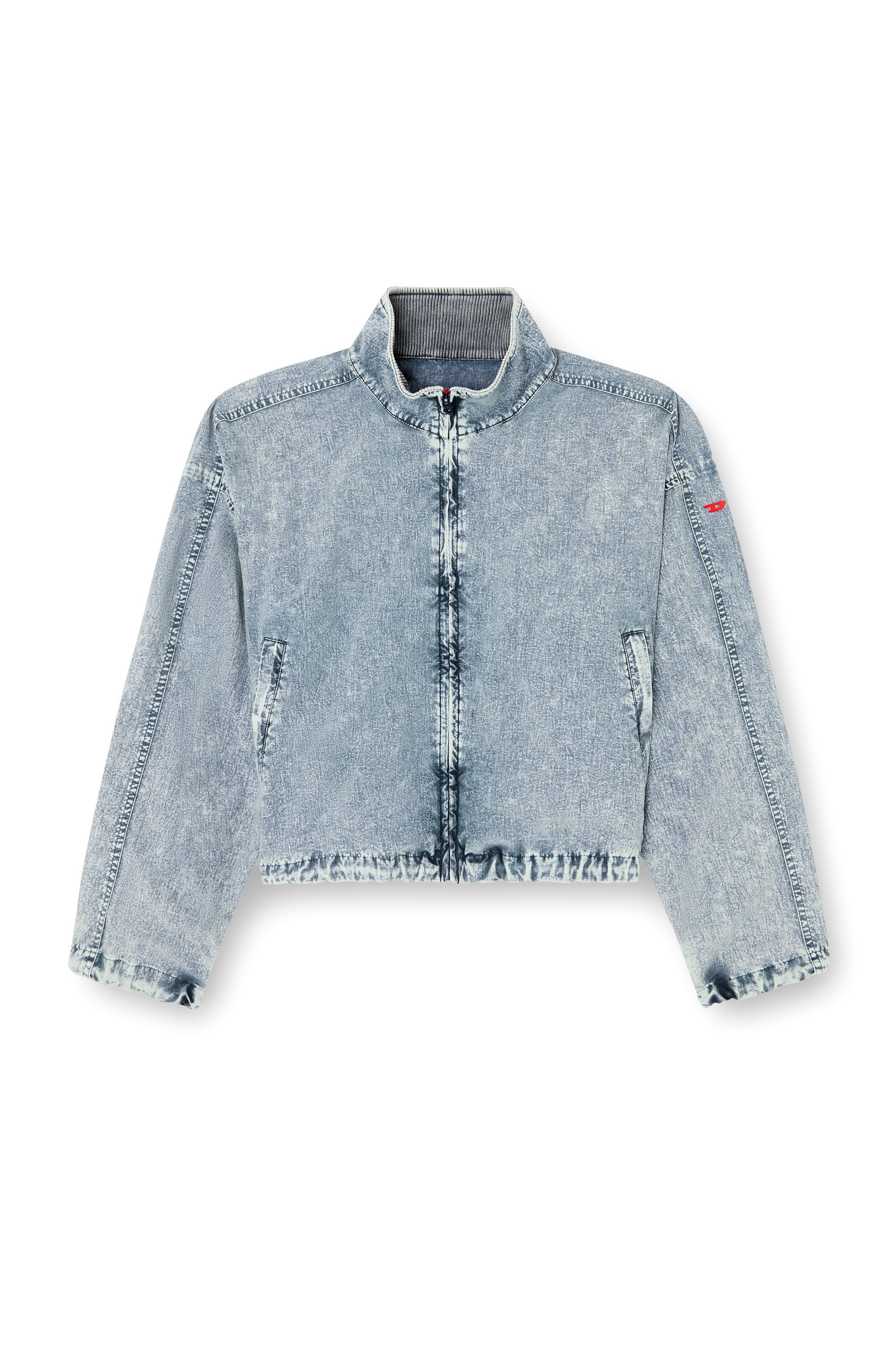 Diesel - G-LEAM-R1, Veste cropped en taslan de nylon recyclé Femme in Bleu - 2