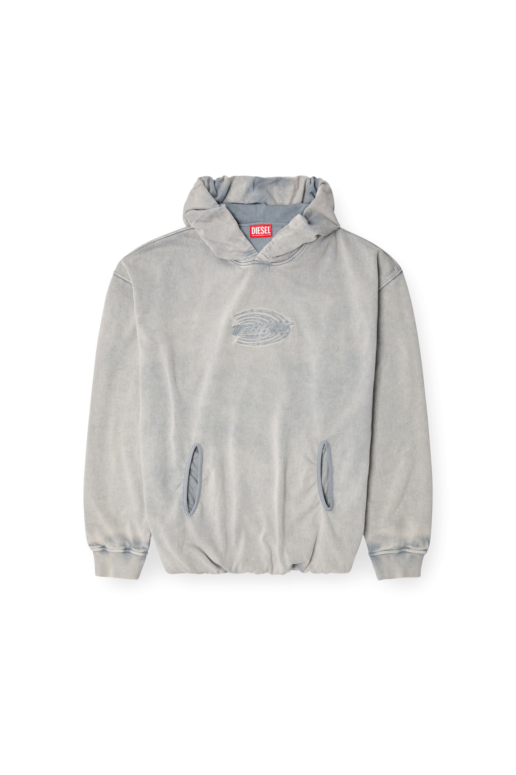 Diesel - S-BOXSTIC-HOOD, Sweat-shirt à capuche froncé et délavé à l'acide Mixte in Bleu - 2